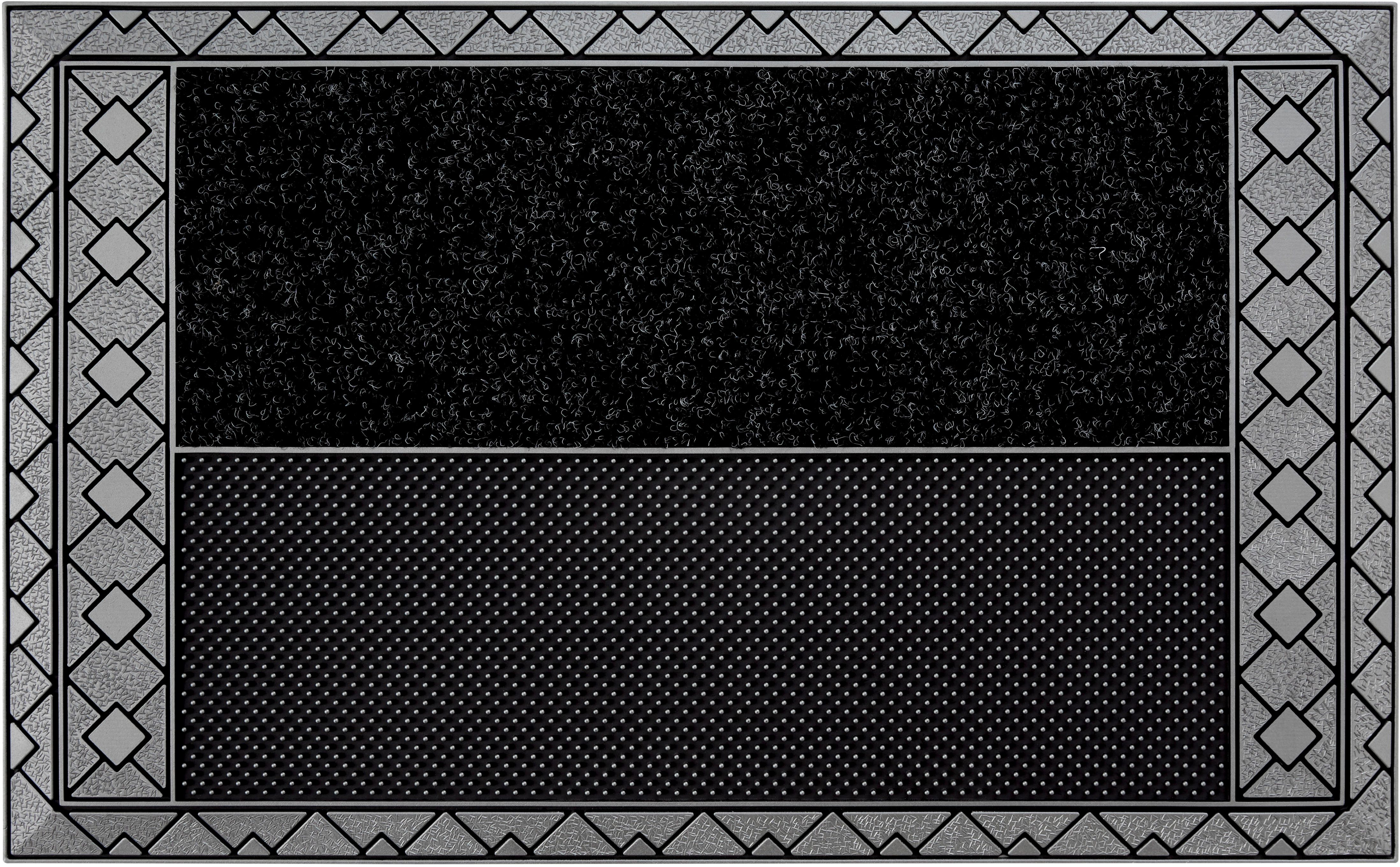 Home2Fashion Mat DC - Rhombus Vuilafstotende mat, robuust, met bies, geschikt voor binnen en buiten