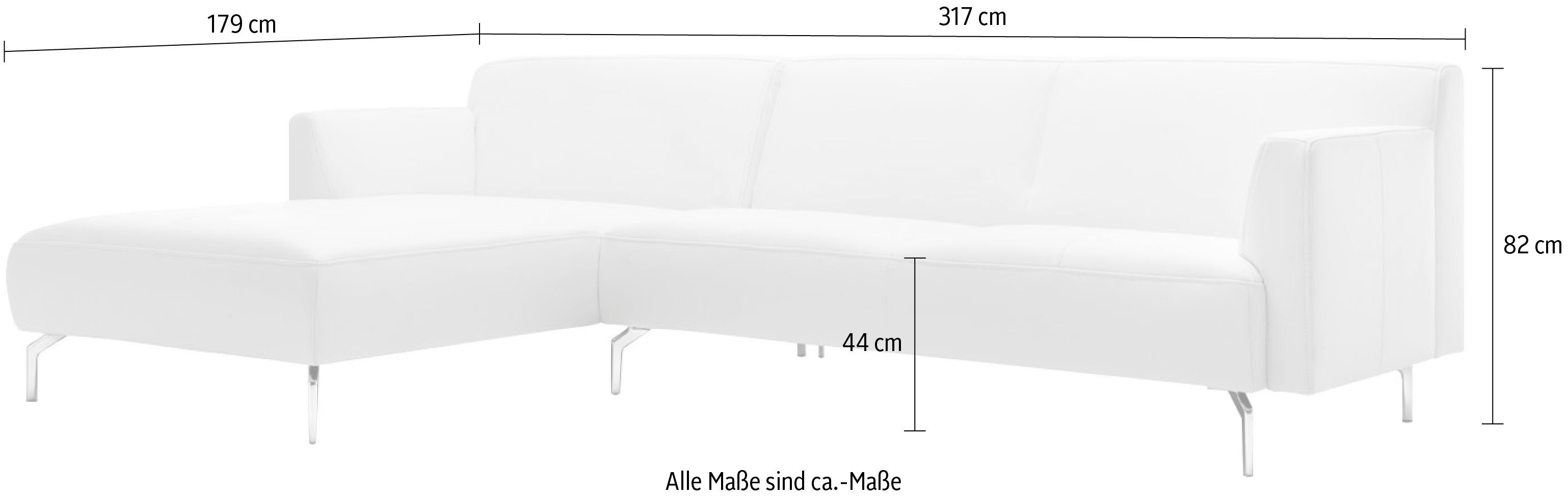 Creation BY ROLF BENZ Hoekbank CR.446 in een minimalistische, gewichtloze look, breedte 317 cm