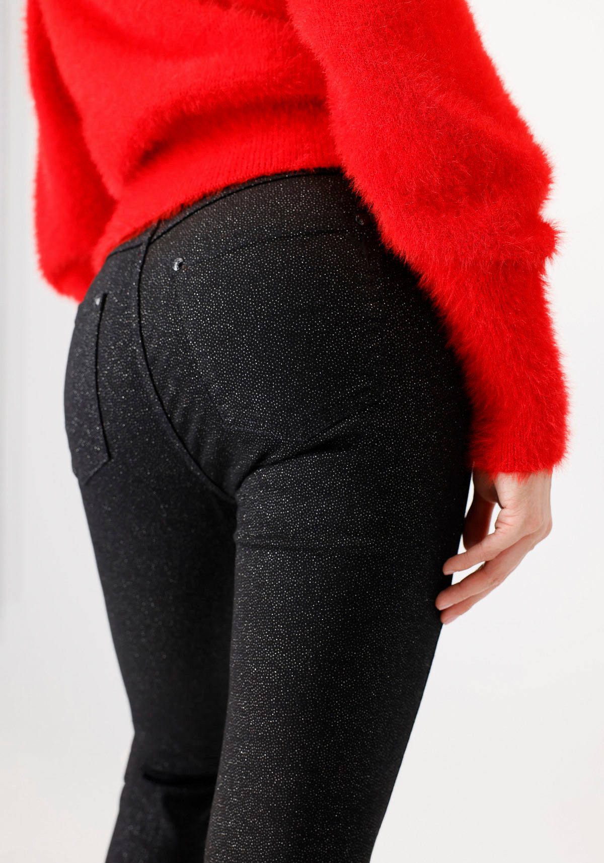 Monari Skinnybroek Glitter jeansbroek
