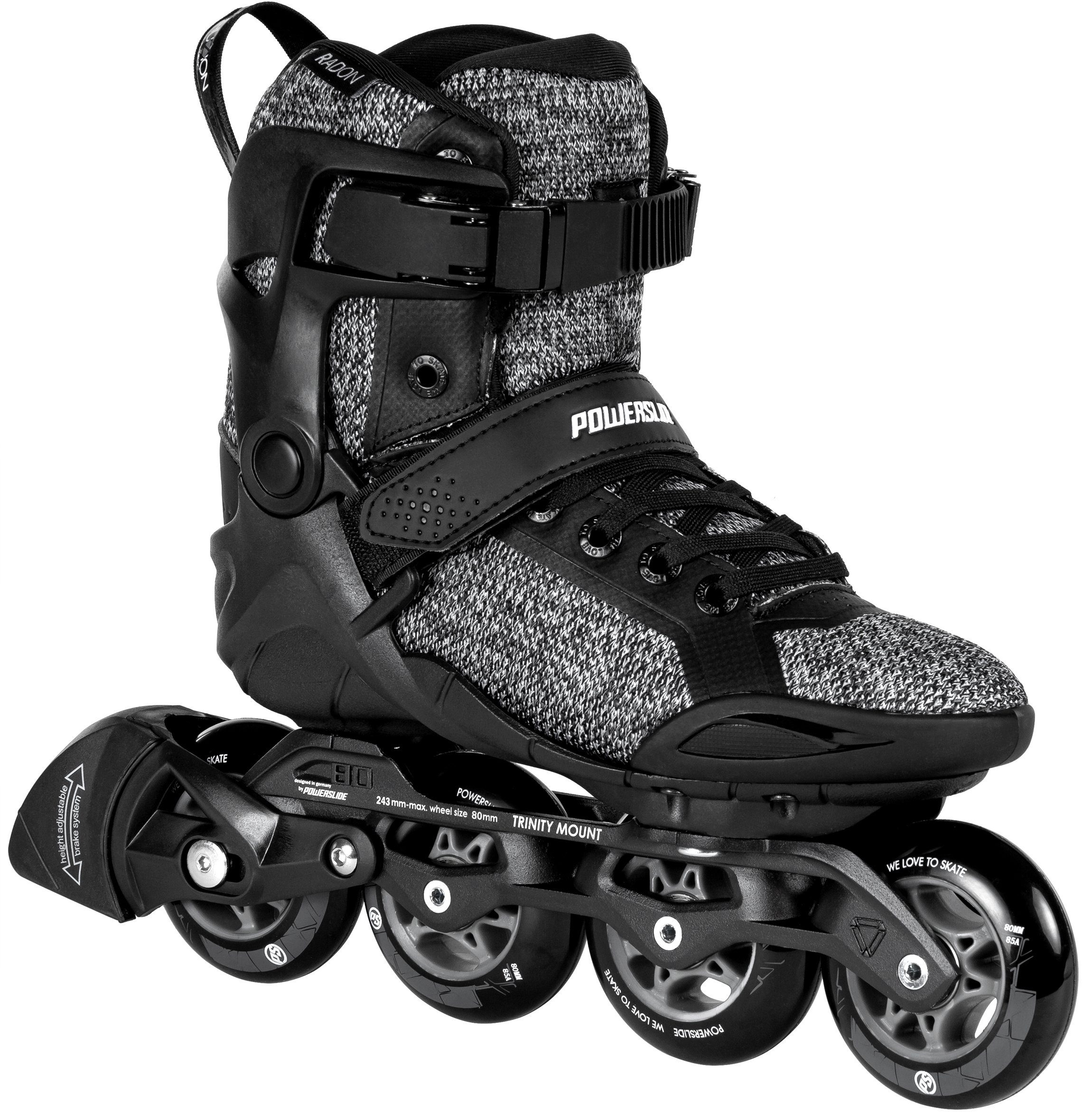 Powerslide Inlineskates Phuzion Radon Black White 80