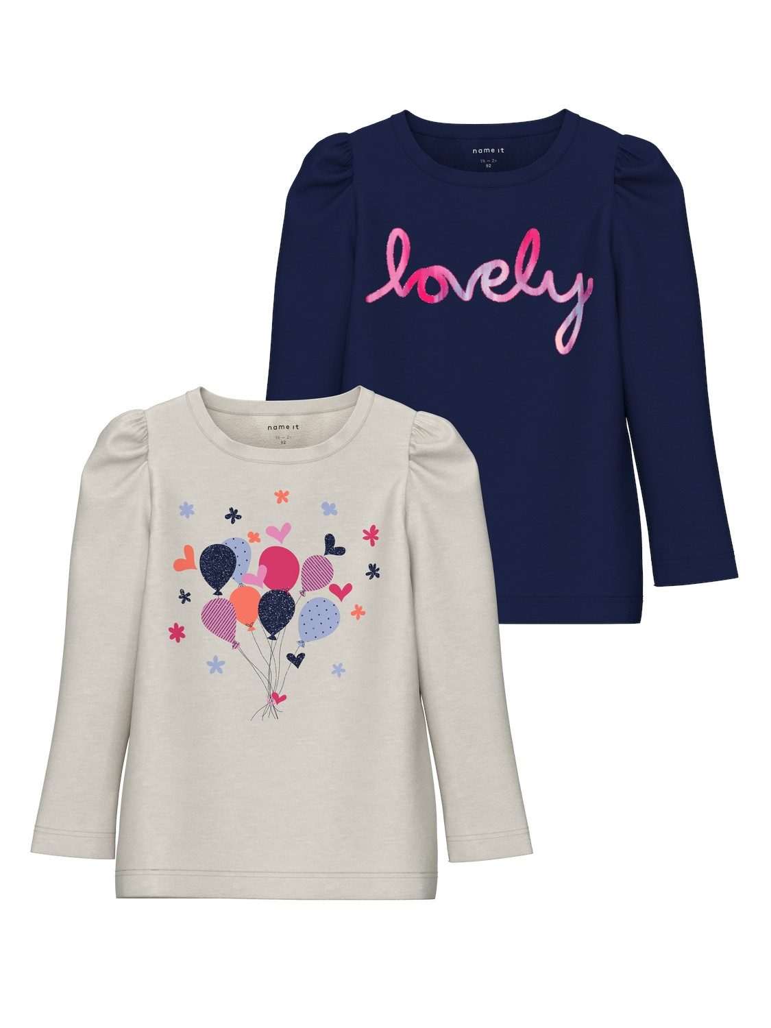 Name It Shirt met lange mouwen NMFLONNIA 2P LS TOP PB (set 2-delig)