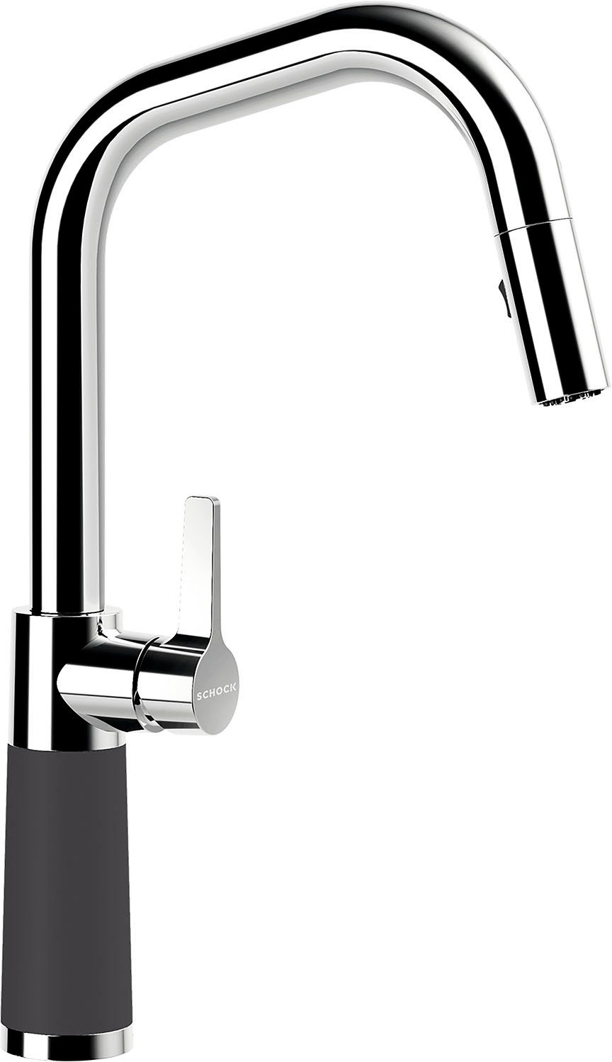 Schock Keukenkraan SC-530 SB uitschuifbaar, straal-douche, terugstroombegrenzer, draaibereik 120° keukenkranen grijs