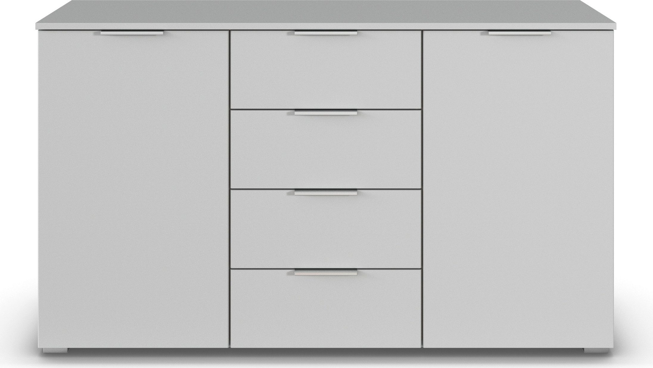 rauch Kast met laden en deuren Sideboard AGORDO met decor- of hoogglansfront met 4 lades en 2 deuren en metalen grepen made in germany