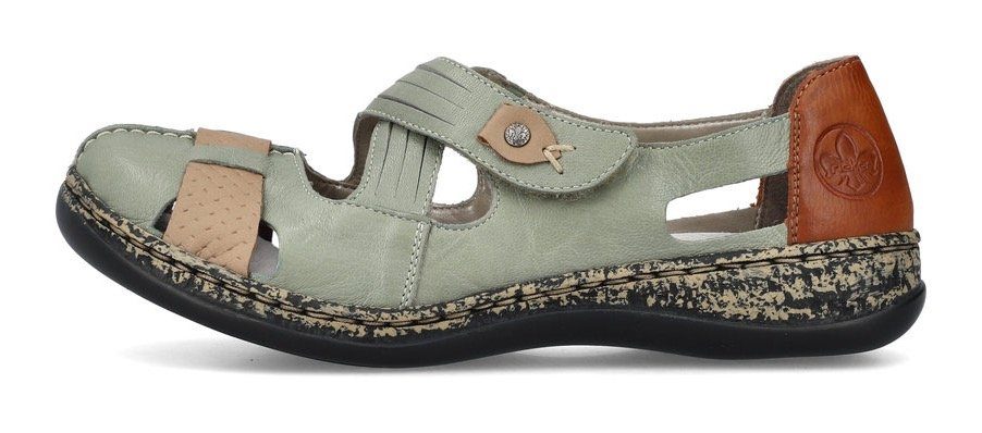 Rieker Klittenbandschoenen Gespschoen, slipper, zomerschoen met cut-outs