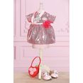 baby annabell poppenkleding deluxe glamour, 43 cm met glinsterende pailletten (set, 5-delig) roze