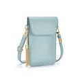 lascana schoudertas modieuze mini-bag, schoudertasje voor de mobiele telefoon met praktisch kijkvenster en afneembaar kwastje blauw