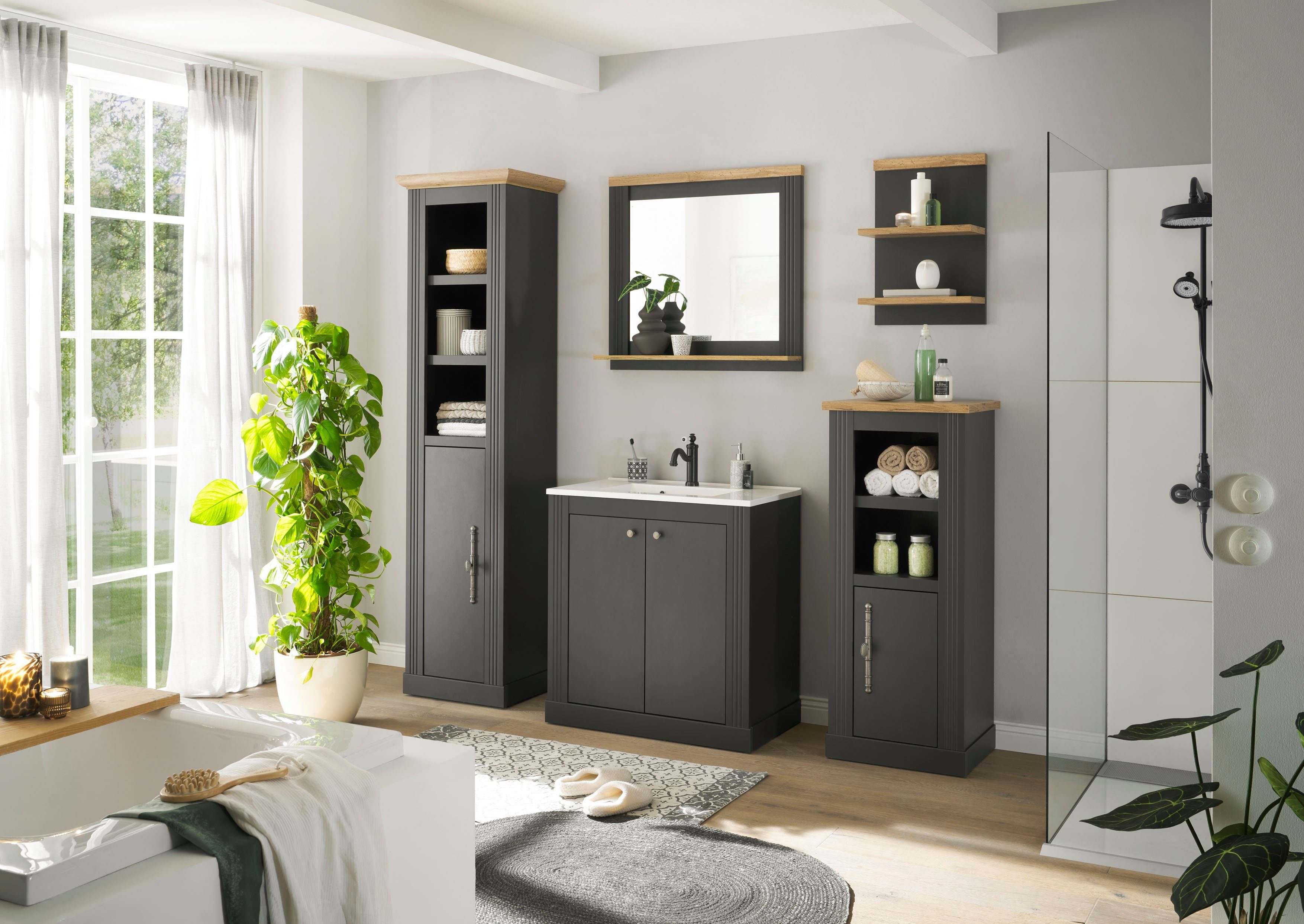 Home affaire Badkamerserie WESTMINSTER, badkamer in landhuisstijl, 5-delig badkamer (5-delig)
