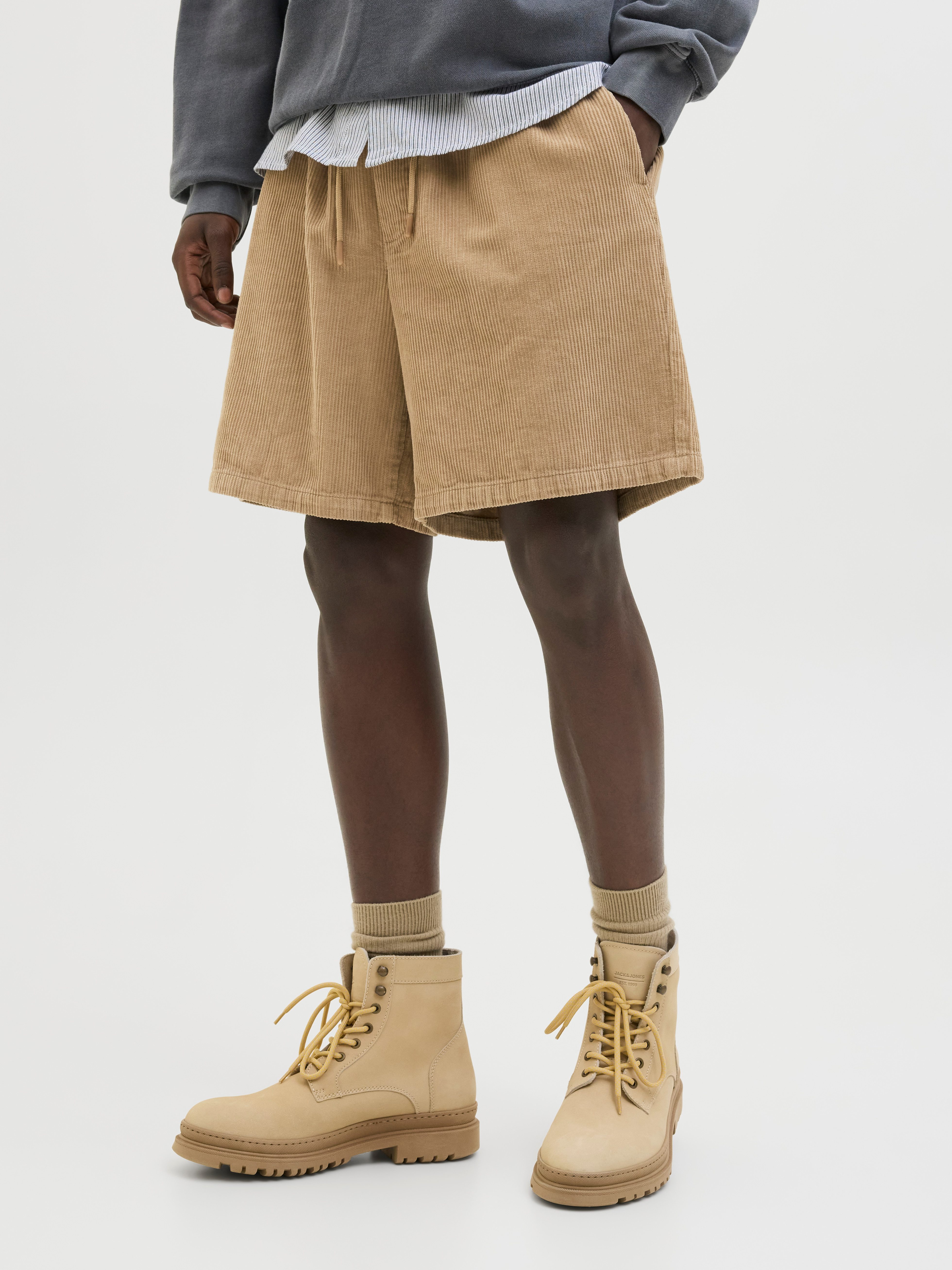 Jack & Jones Joggingbroek JPSTBILL CORDUROY JOGGER SHORTS SRT SN heren joggingbroeken maat S bruin