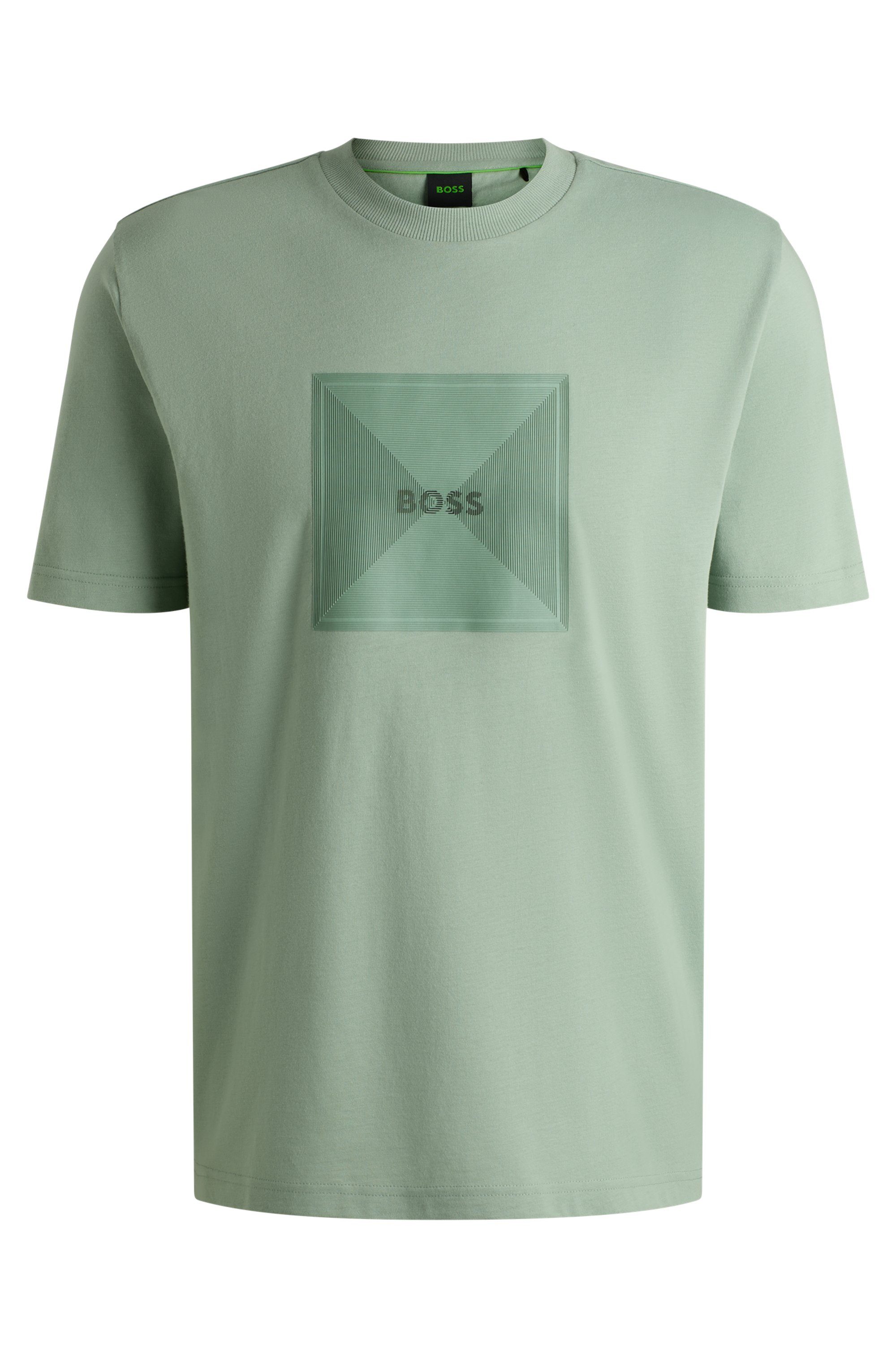 BOSS GREEN T-shirt Tee Logo Rib met grote print