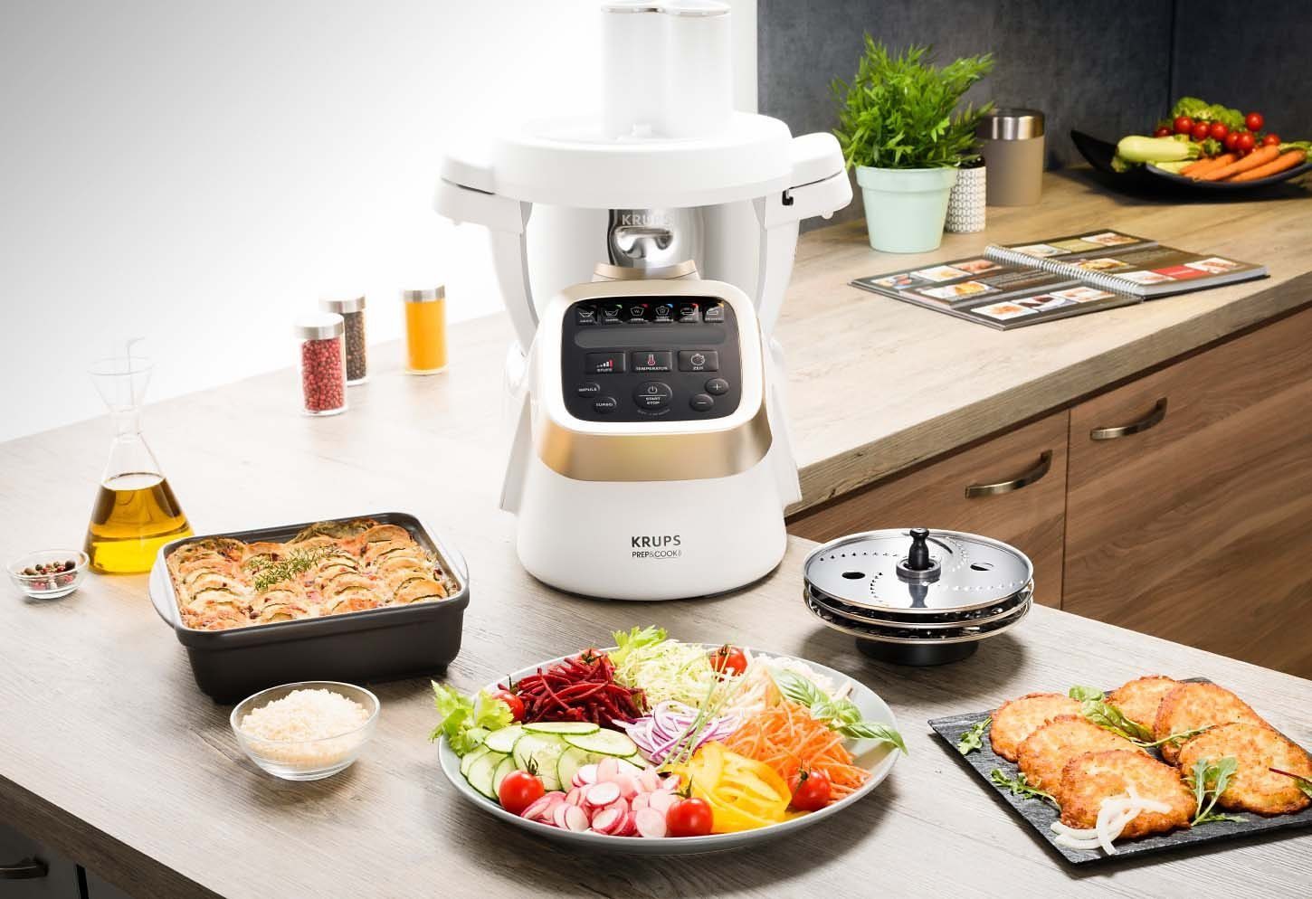 Krups Versnipperaar Prep en Cook Shred & Slice voor krups prep&cook hp5031, 5 snijfuncties, metallic, xf551d