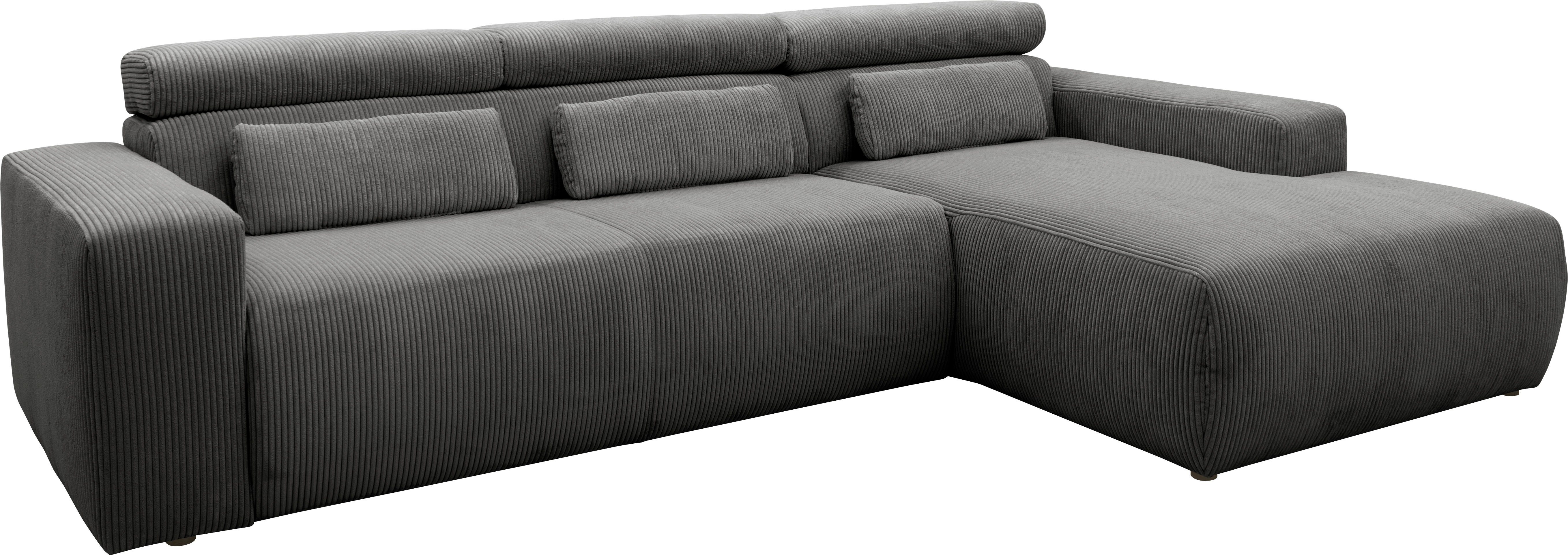 DOMO collection Hoekbank Brandon B/D/H: 289/177/80 cm, keuze met zitdiepteverstelling, L-vorm
