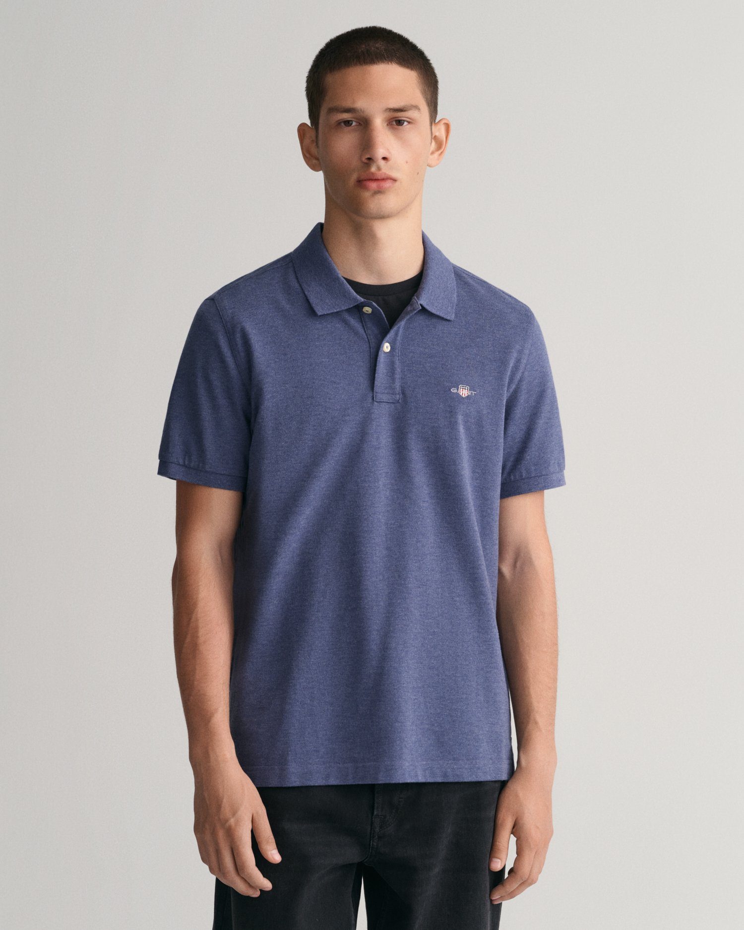 Gant Poloshirt REG SHIELD SS PIQUE POLO met logo en platte breikraag 100% katoen pique