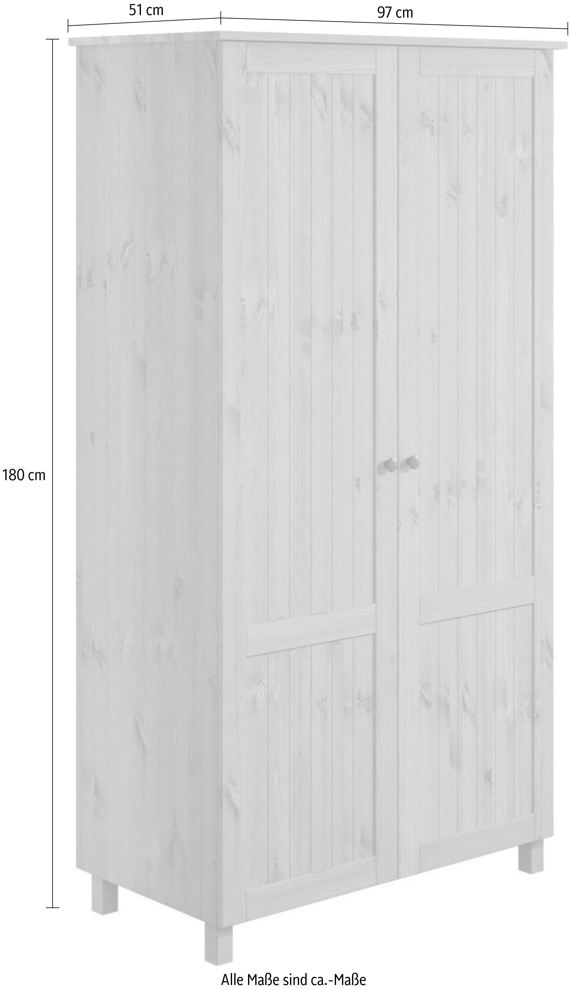 Home affaire Kledingkast Juventus, Draai-deur kast, Kast met 2 deuren, 97 cm breed, van massief grenen, fsc®-gecertificeerd