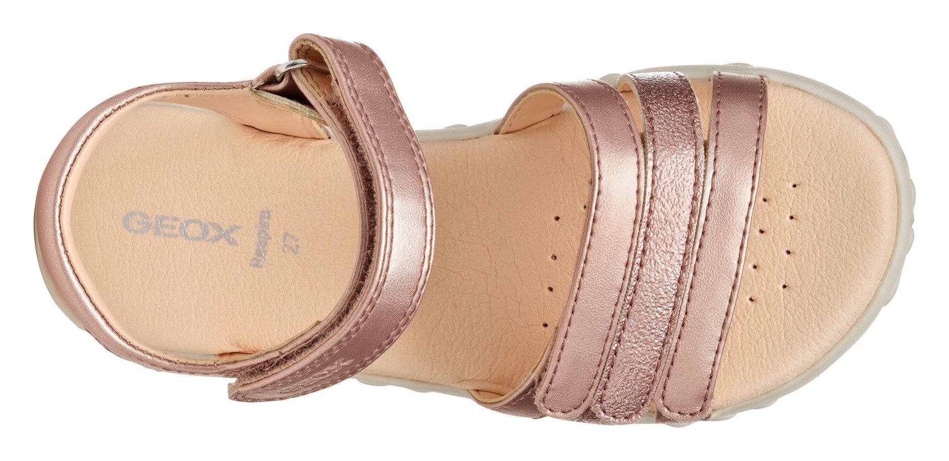 Geox Sandalen J SANDAL HAITI GIRL , glitter-sandaal, klittenbandschoen in metallic-look