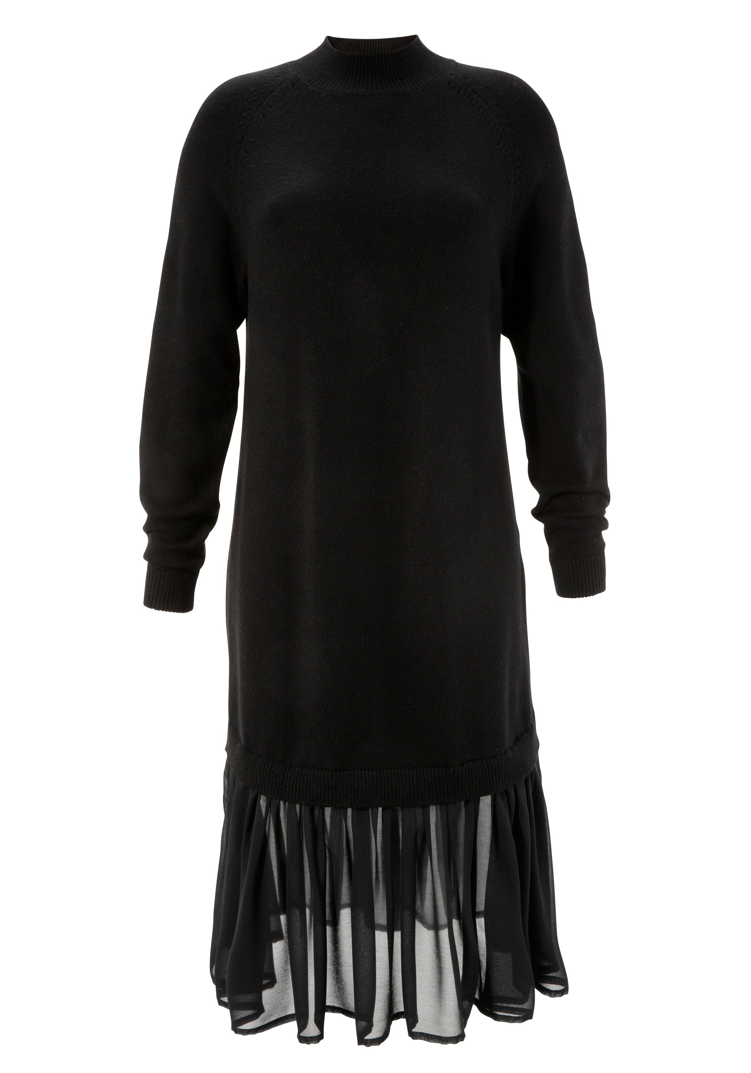 Aniston CASUAL Gebreide jurk met chiffon-volant