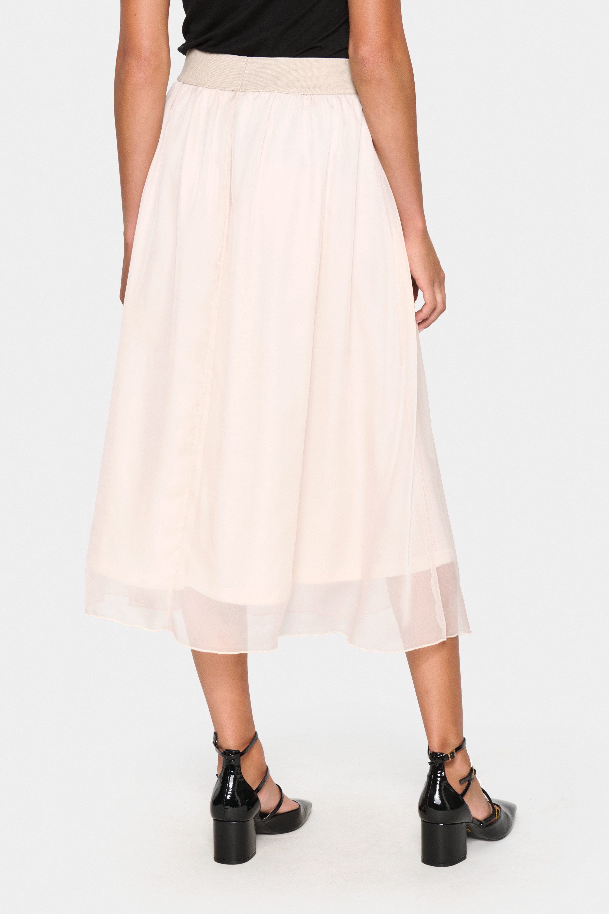 Saint Tropez Midirok CoralSZ Skirt gemaakt van chiffon