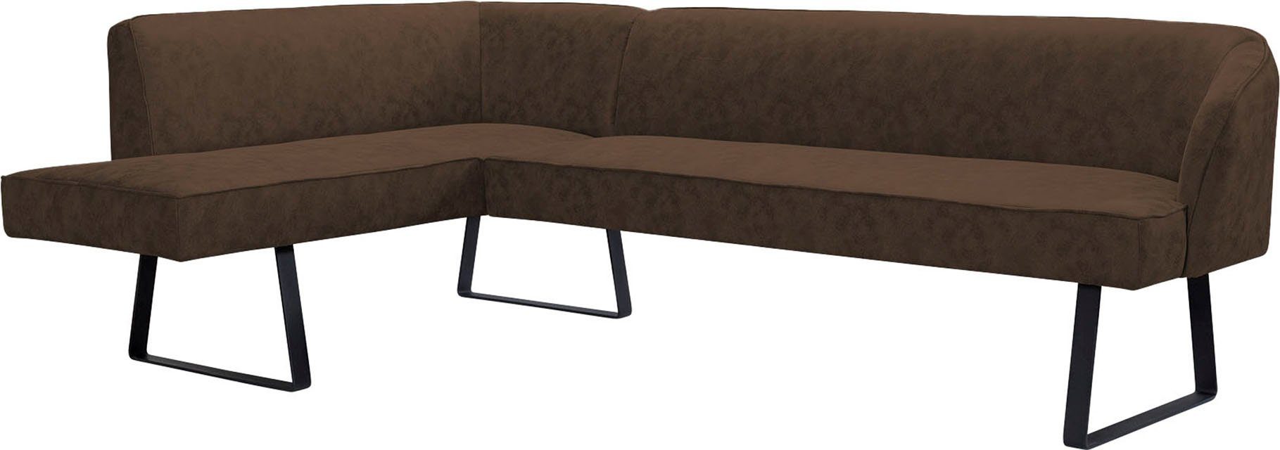 exxpo - sofa fashion Hoekbank Americano met opstaande naad en metalen poten, bekleding in verschillende kwaliteiten