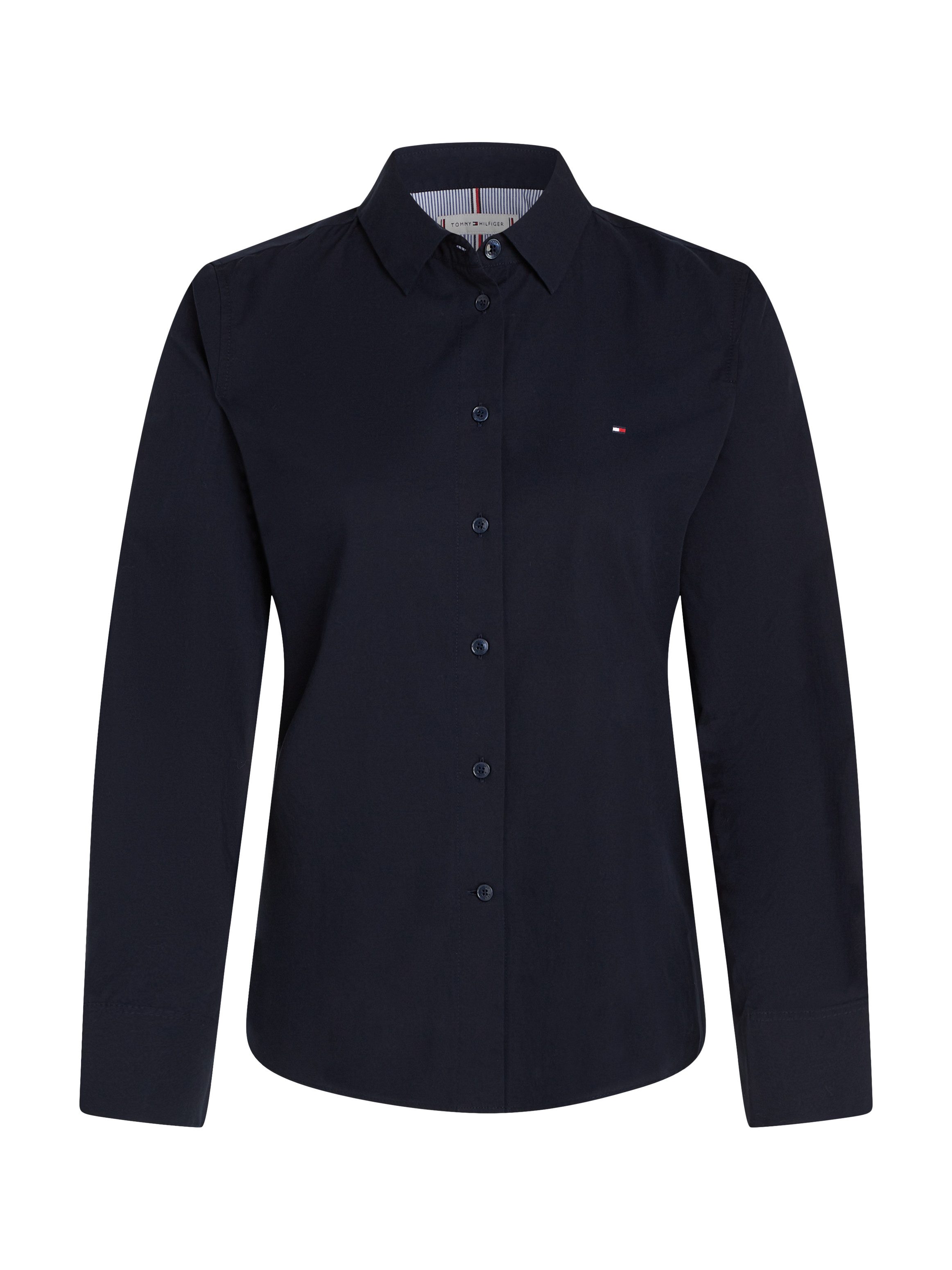 Tommy Hilfiger Overhemdblouse ESS POPLIN REGULAR SHIRT met popeline, geborduurd tommy hilfiger logo