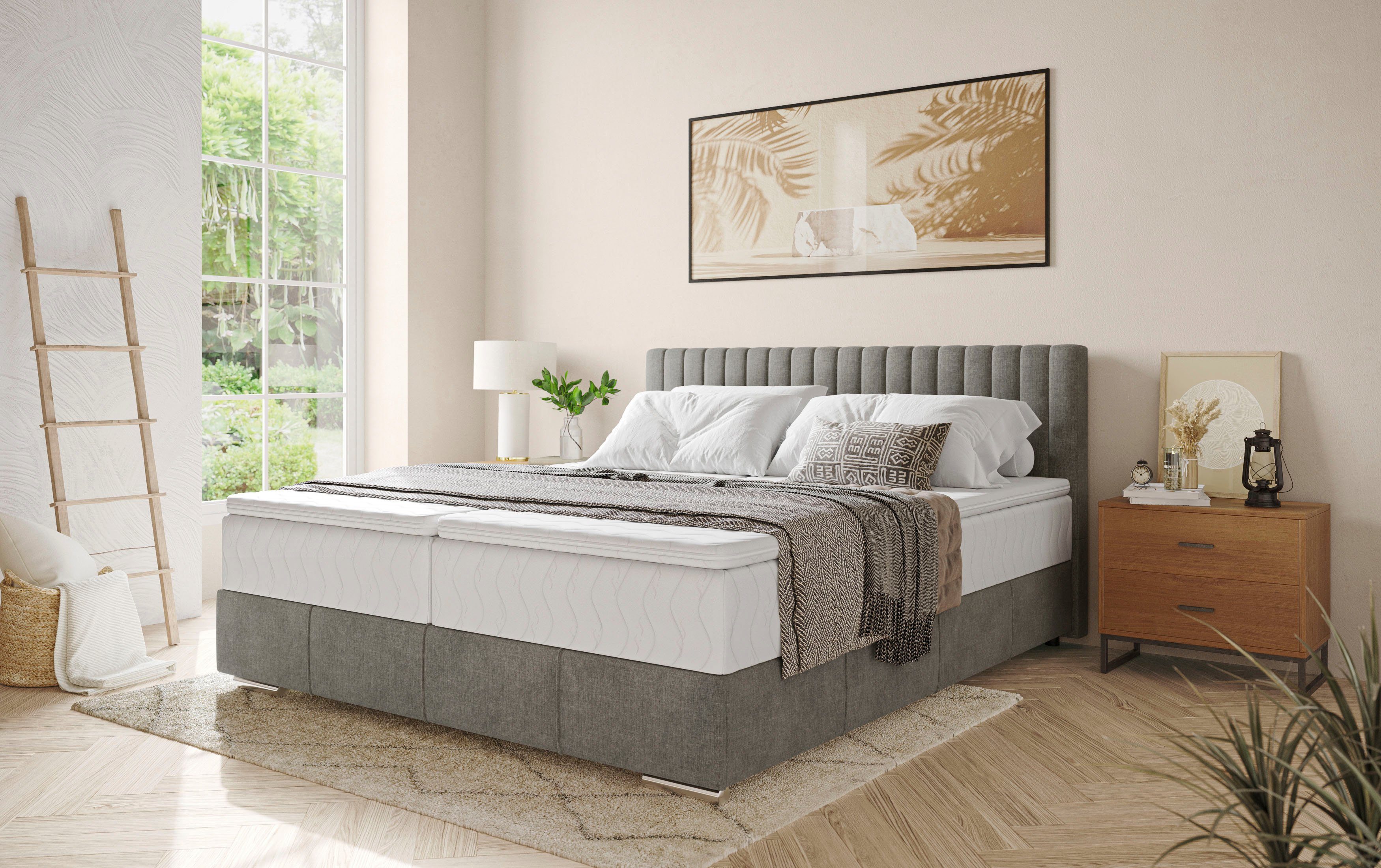 INOSIGN Boxspring Thor met bedbodem, incl. matras, topverkoper Topmatras en sierkussen, in verschillende hardheden beschikbaar