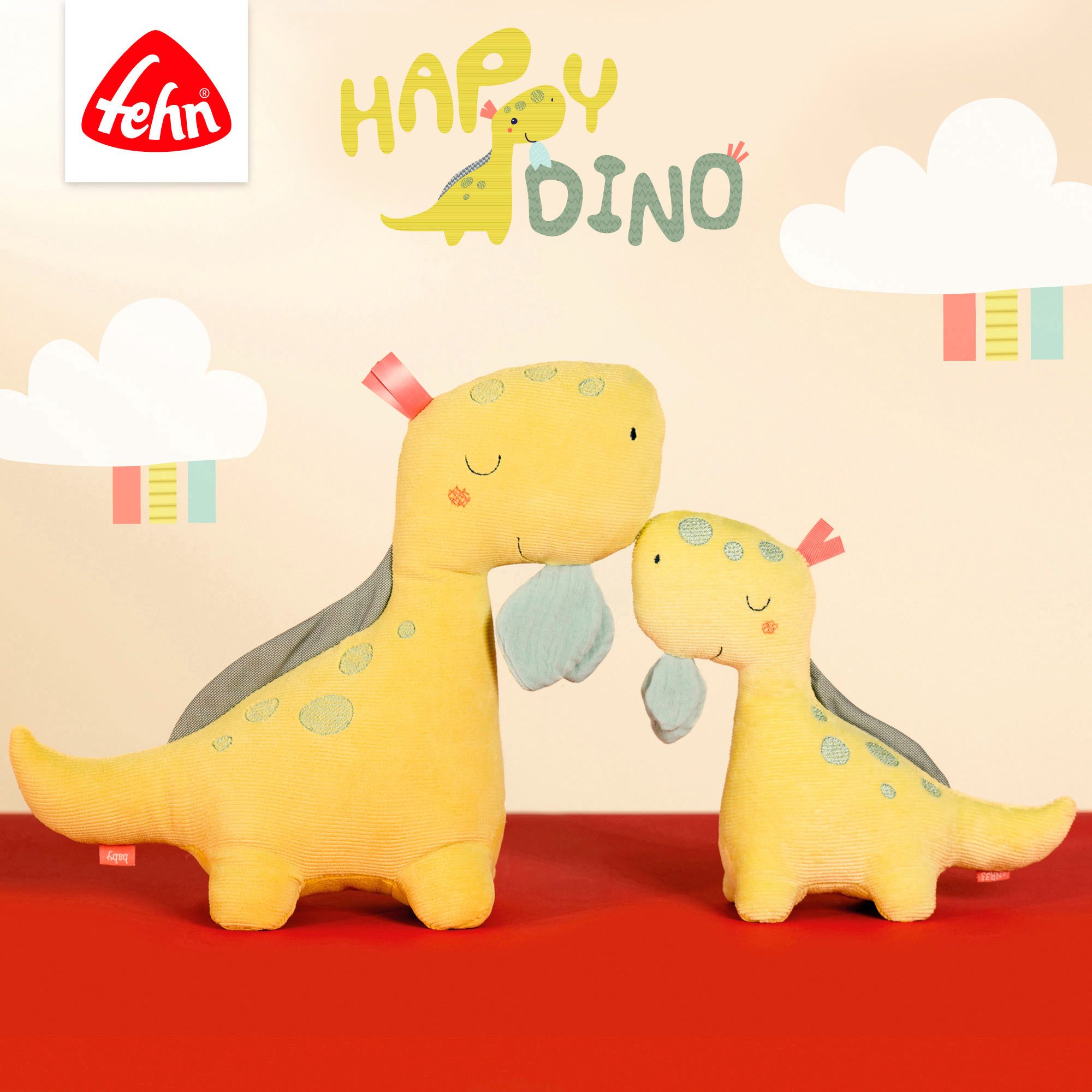 Fehn Knuffeldoekje Happy Dino, knuffeldoekje