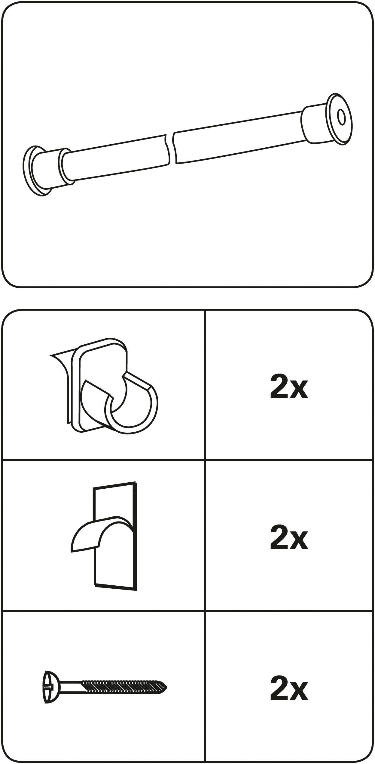 GARDINIA Gordijnroedehouder Wandsteun voor gordijnroedes Ø 11+12 mm (2 stuks)