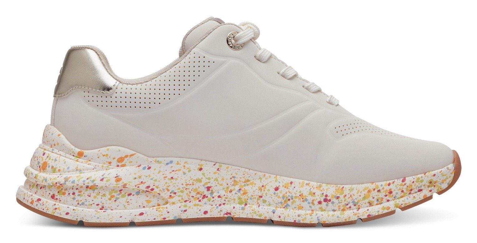 Tamaris Sneakers met gespikkelde zool, vrijetijdsschoen, lage schoen, veterschoen