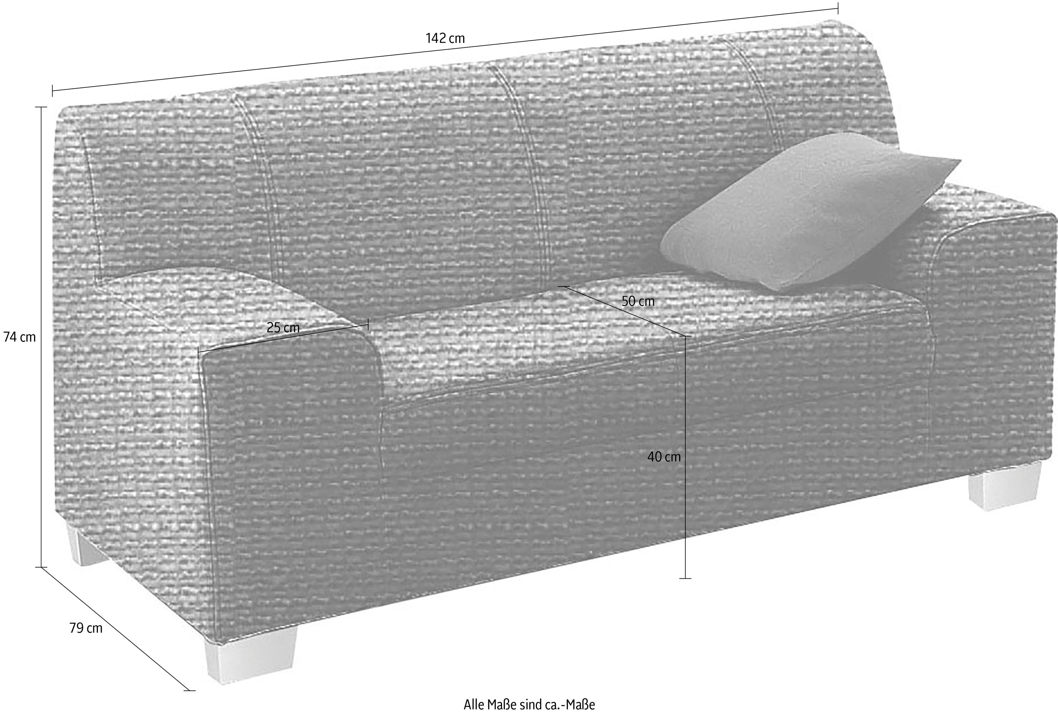 DOMO collection 2-zitsbank Amando tijdloos en modern, comfortabel,