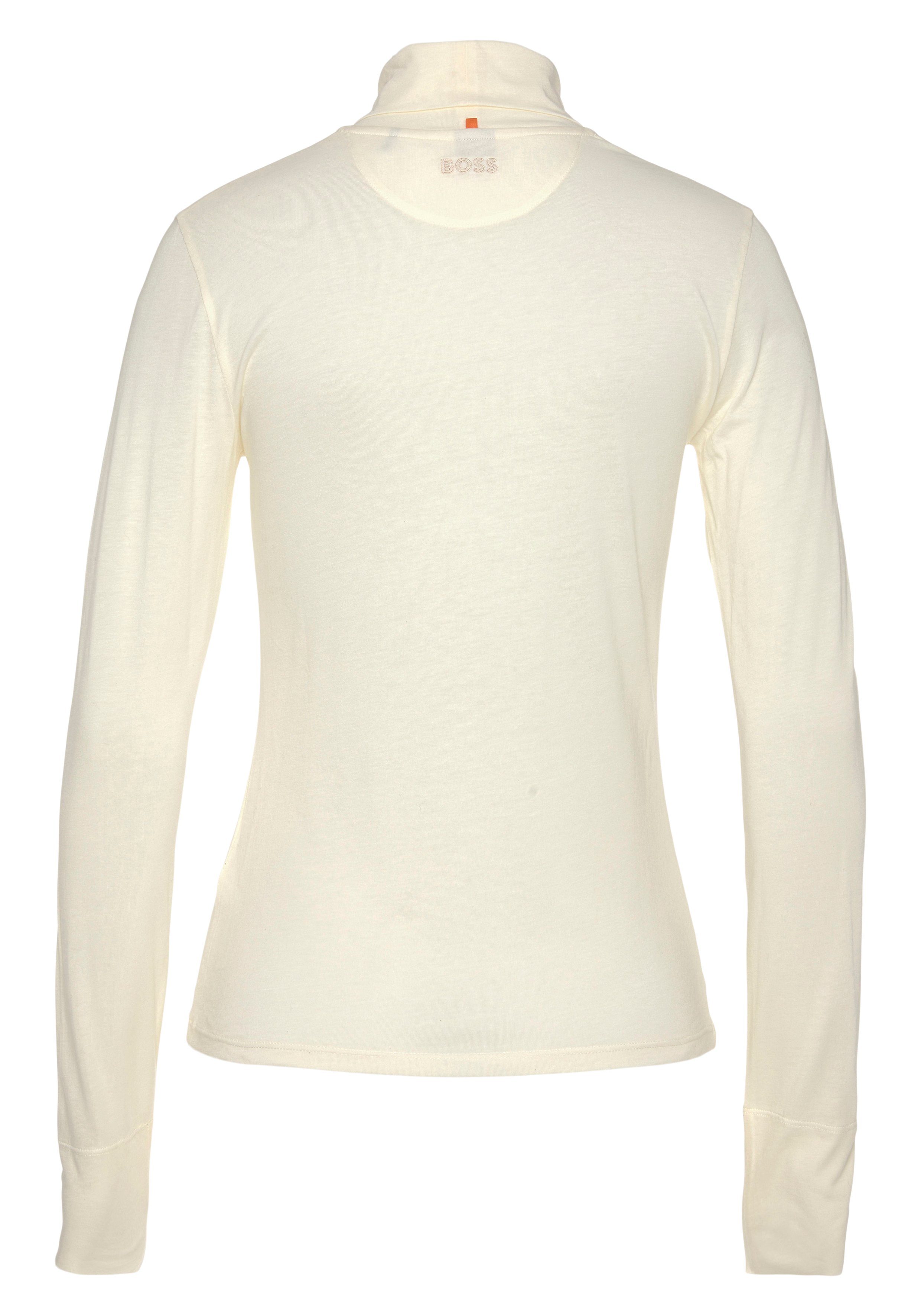 Boss Orange Shirt met lange mouwen Premium Basic, hoogwaardige ademende kwaliteit, staande kraag, rol