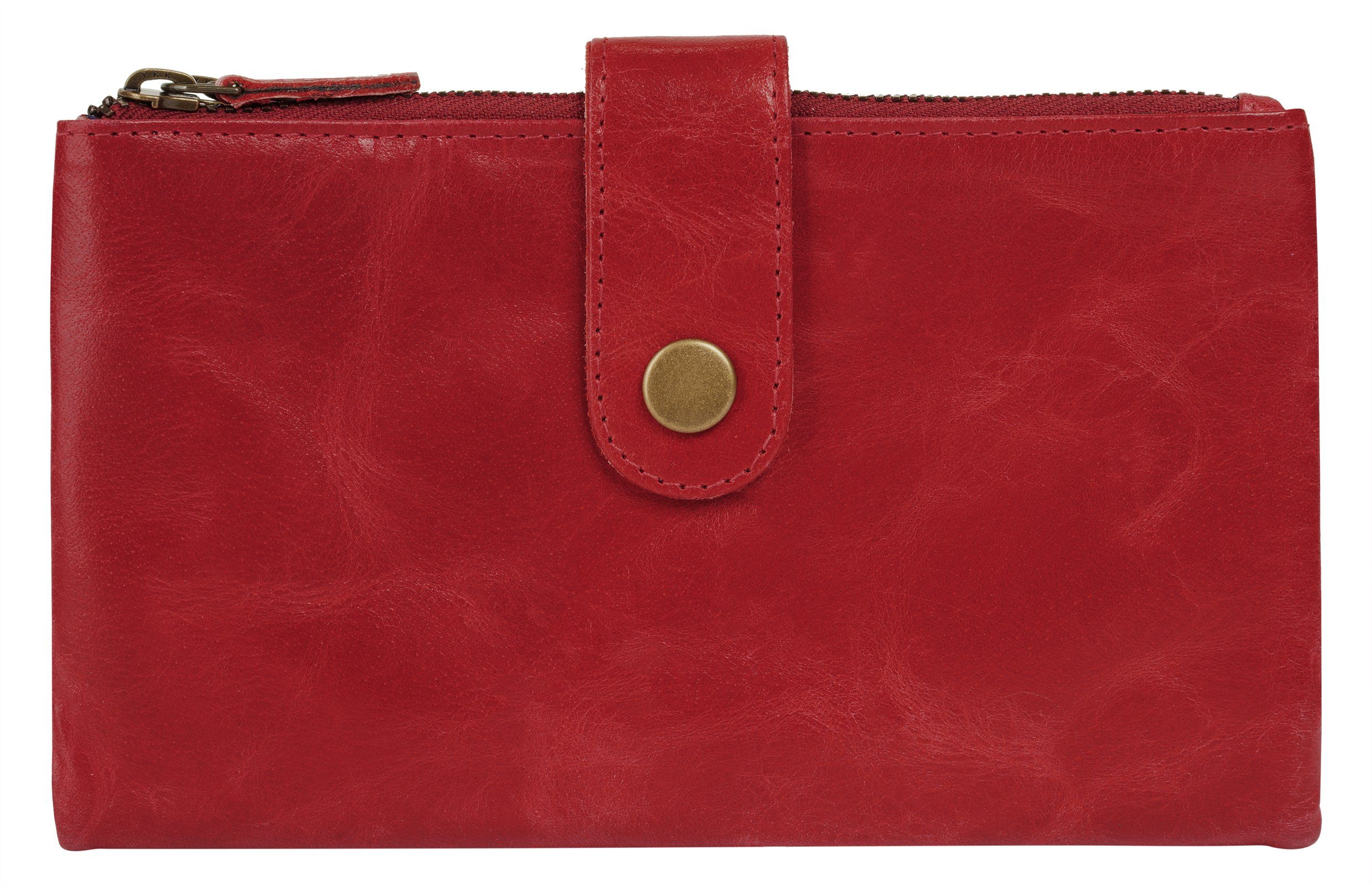 Bruno Banani Portemonnee echt leder unisex portemonnees maat 9 cm rood