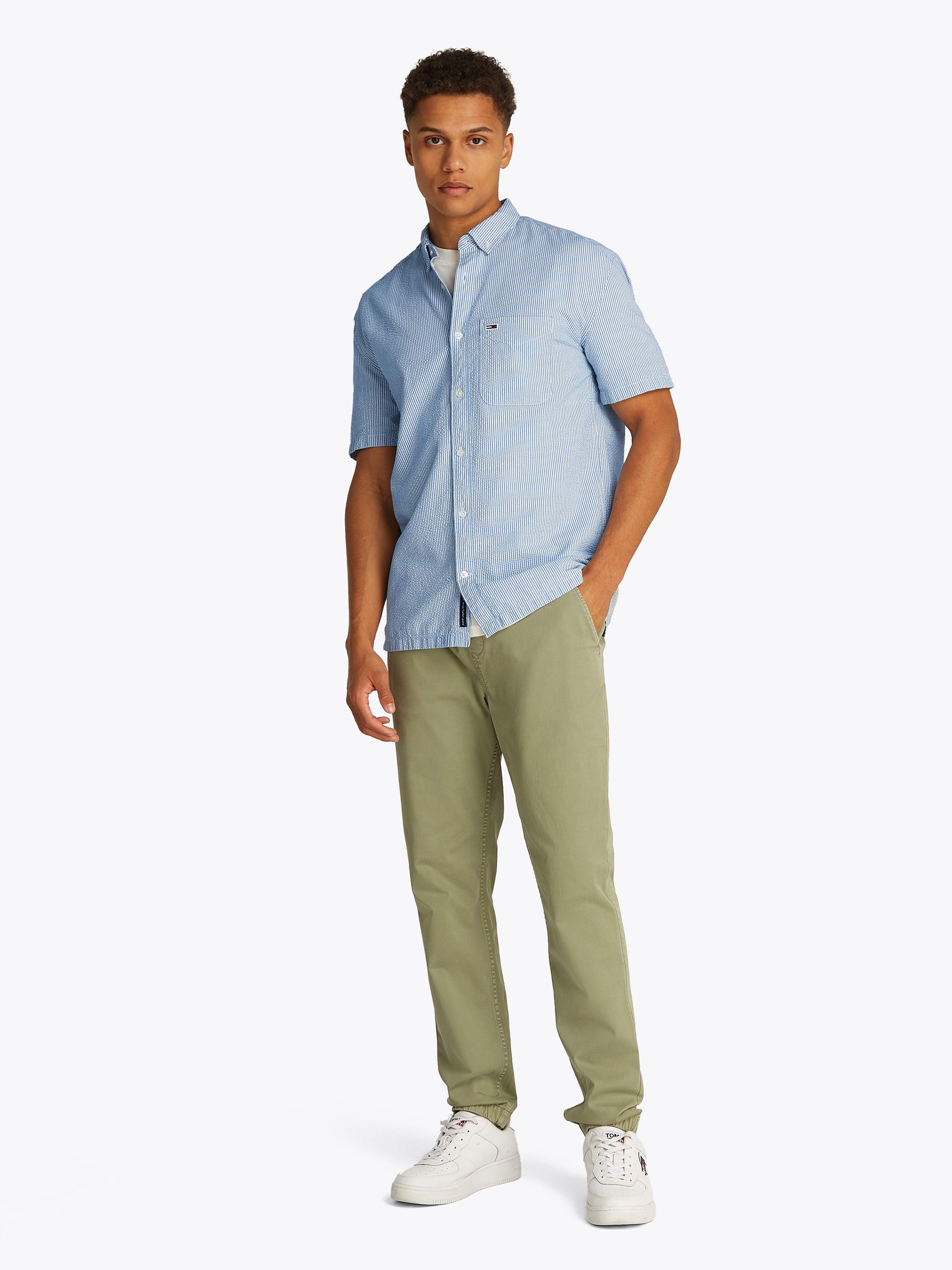 TOMMY JEANS Overhemd met korte mouwen TJM REG SEERSUCKER STP SS SHIRT