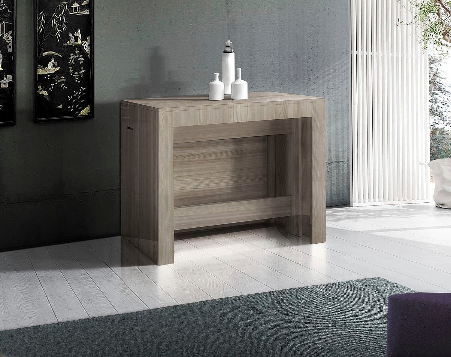 INOSIGN Eettafel Praktika, keukentafel, salontafel, eettafel met uittrekfunctie, uittrekbaar van 50 cm naar 300 cm