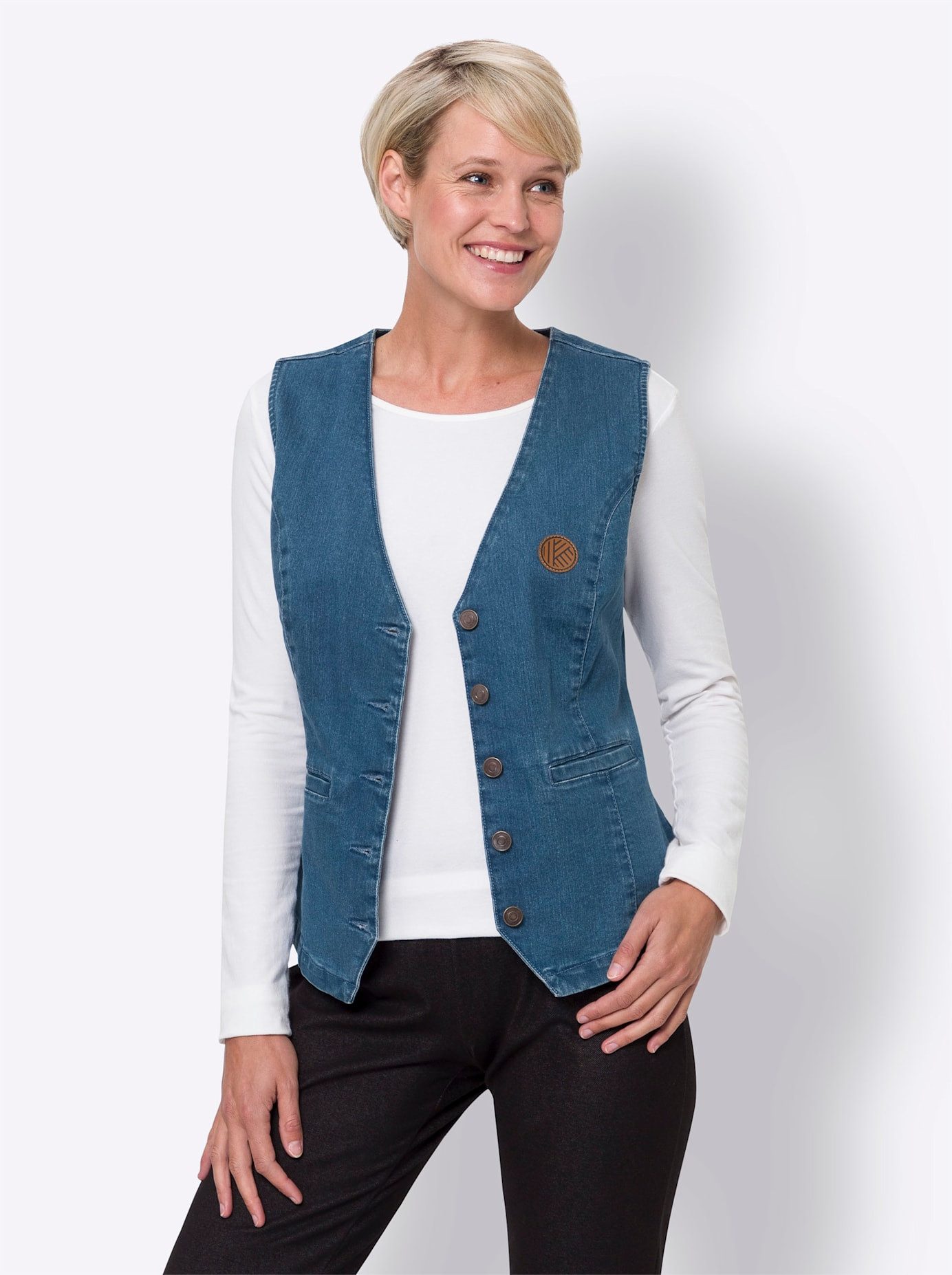 Classic Basics Jeansgilet dames gilets maat 42 blauw