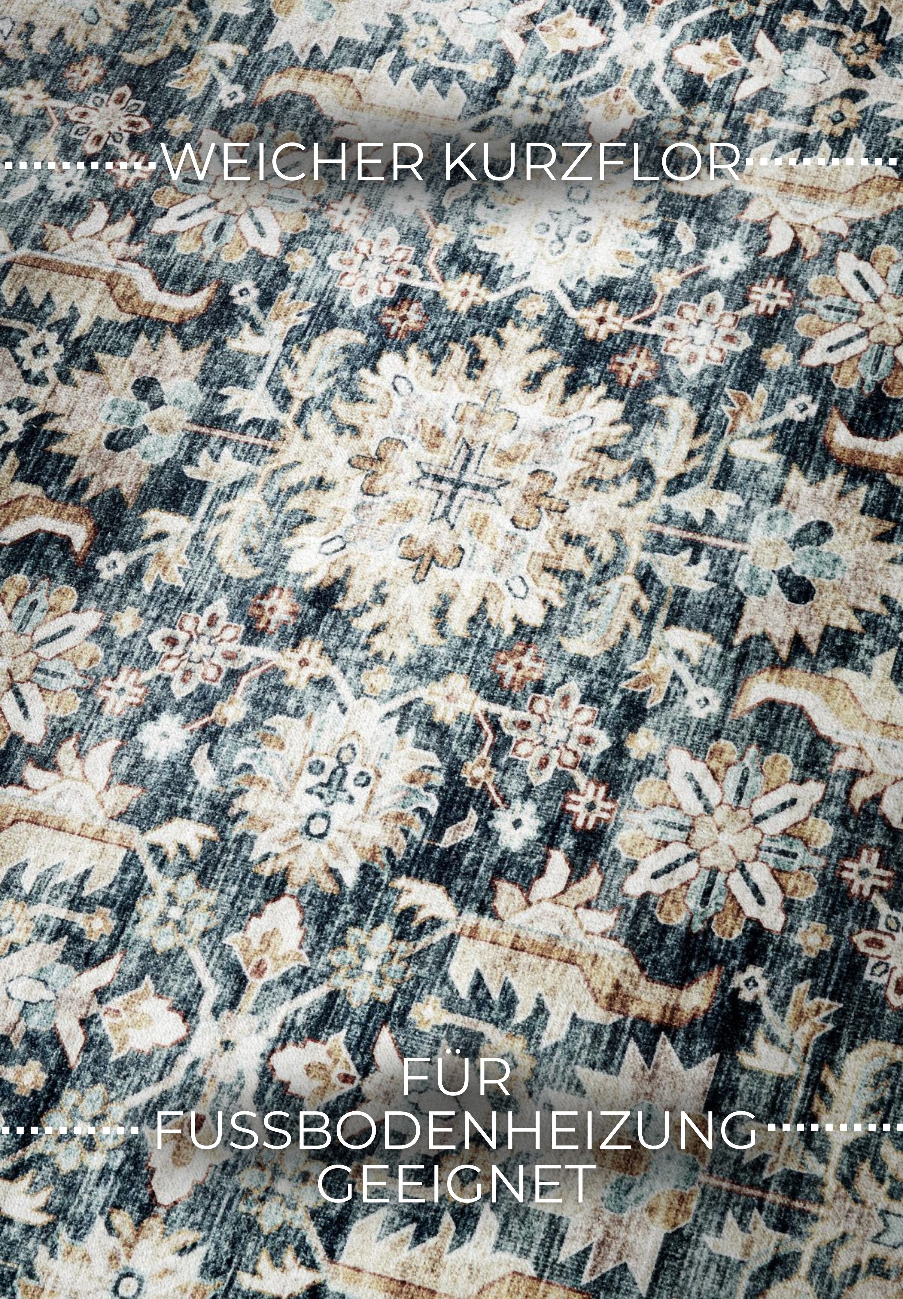 ELLE DECORATION Vloerkleed Saveh Kortpolig, antislip, vintage, klassiek, woonkamer, gang