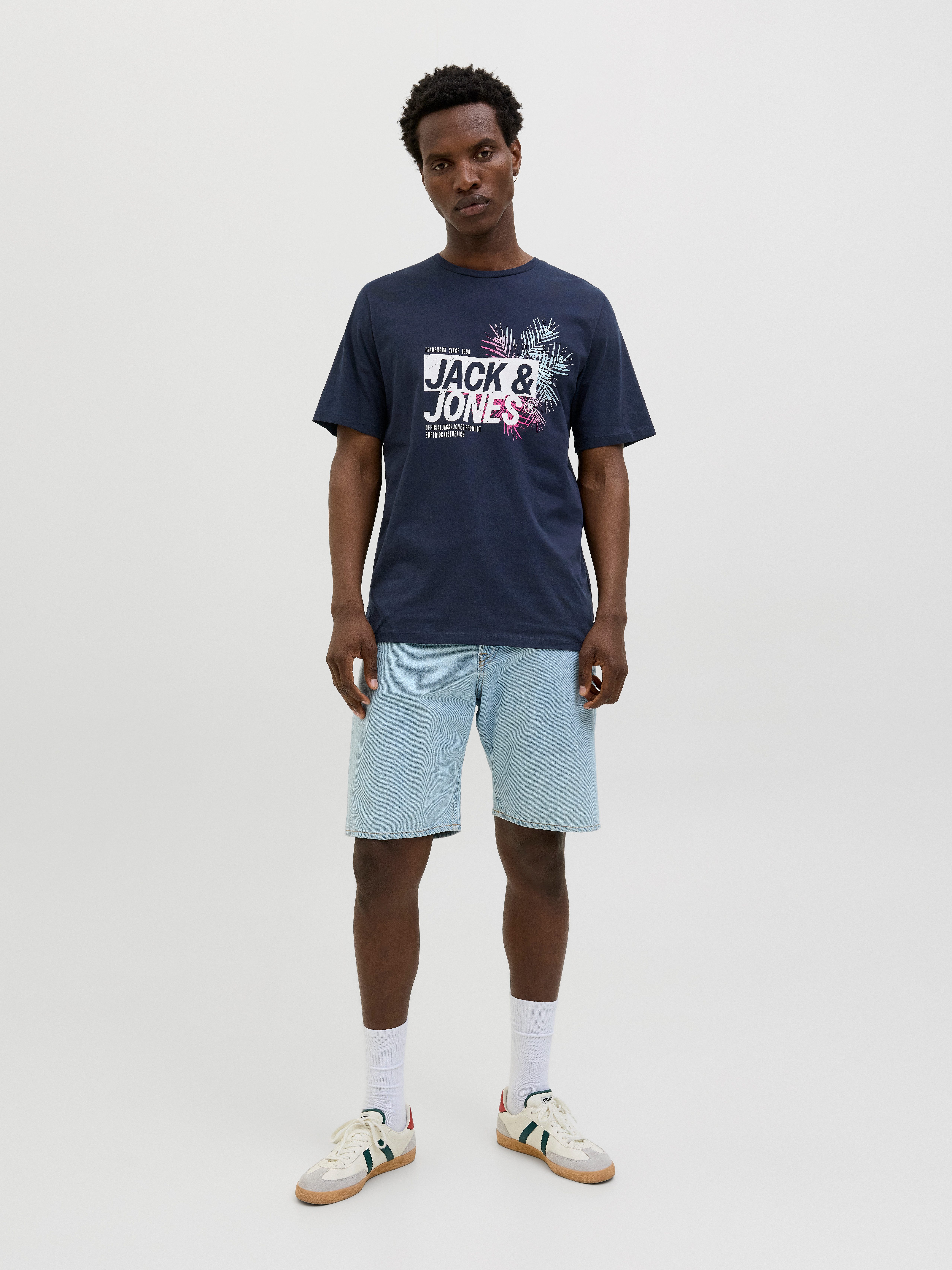 Jack & Jones Shirt met print JJJAXON TEE SS CREW NECK