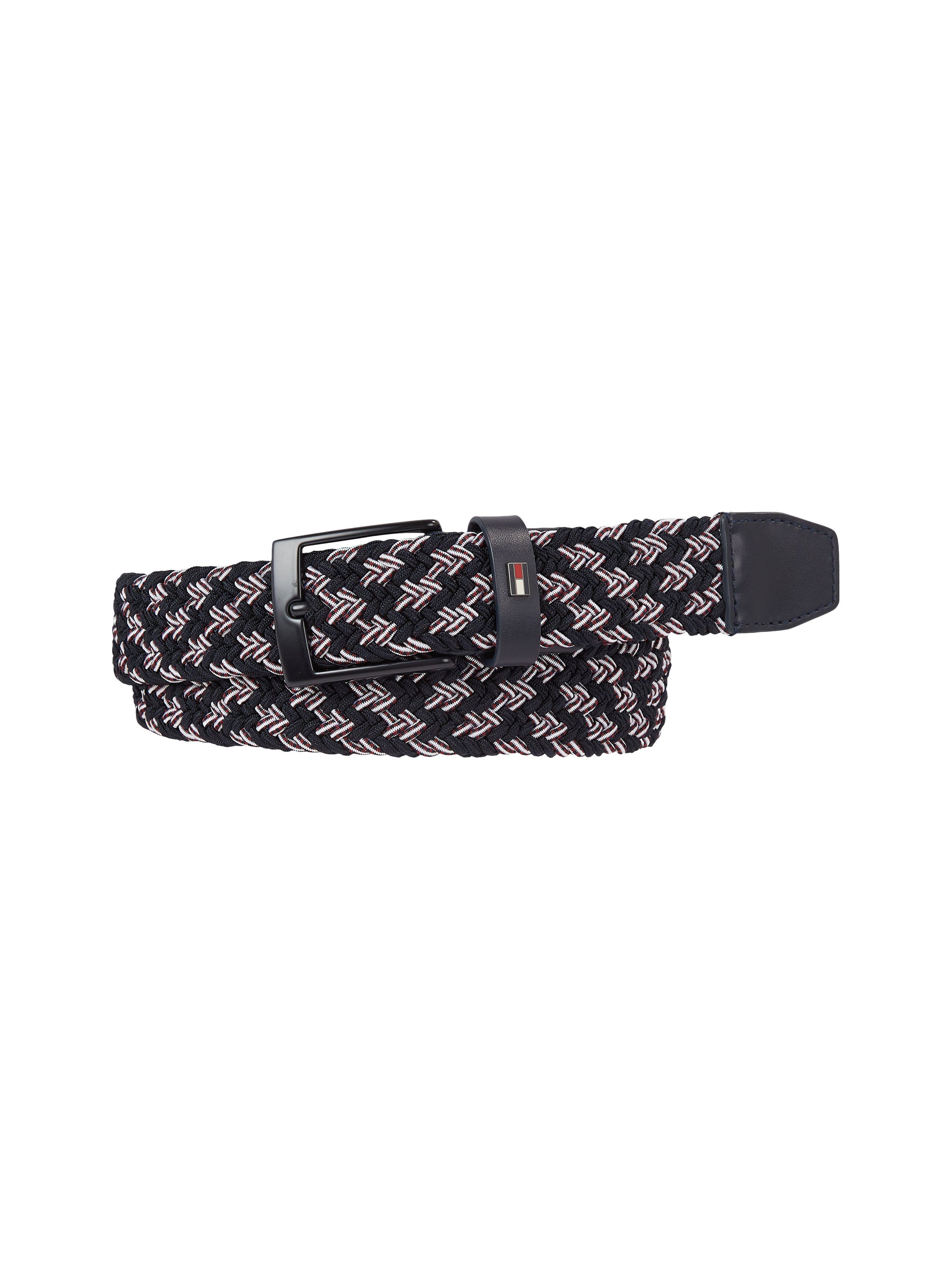 Tommy Hilfiger Leren riem ADAN 3.5 ELASTIC met metalen label aan de sluiting