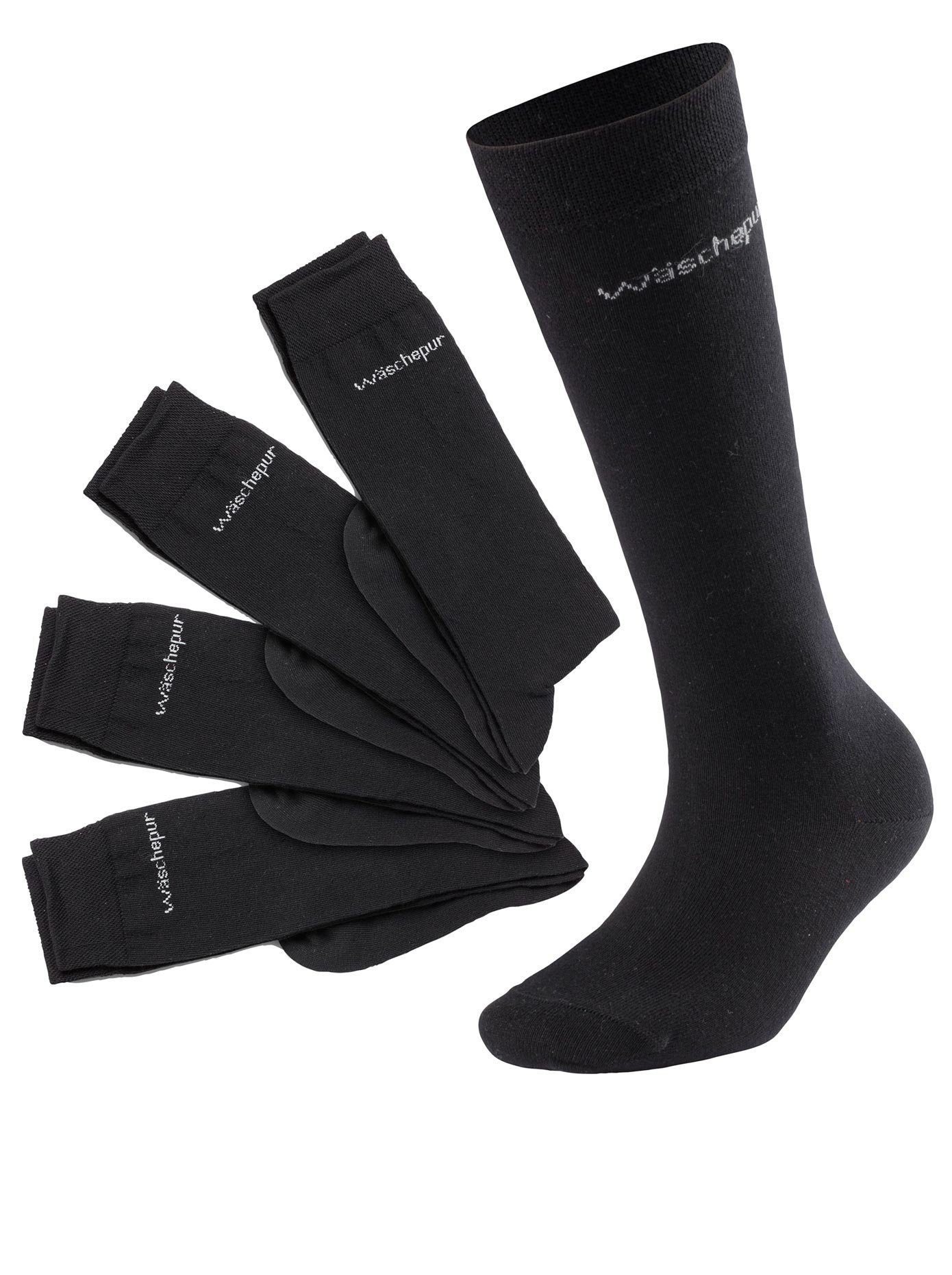 wäschepur Kniekousen (4 paar) unisex sokken maat 4 zwart
