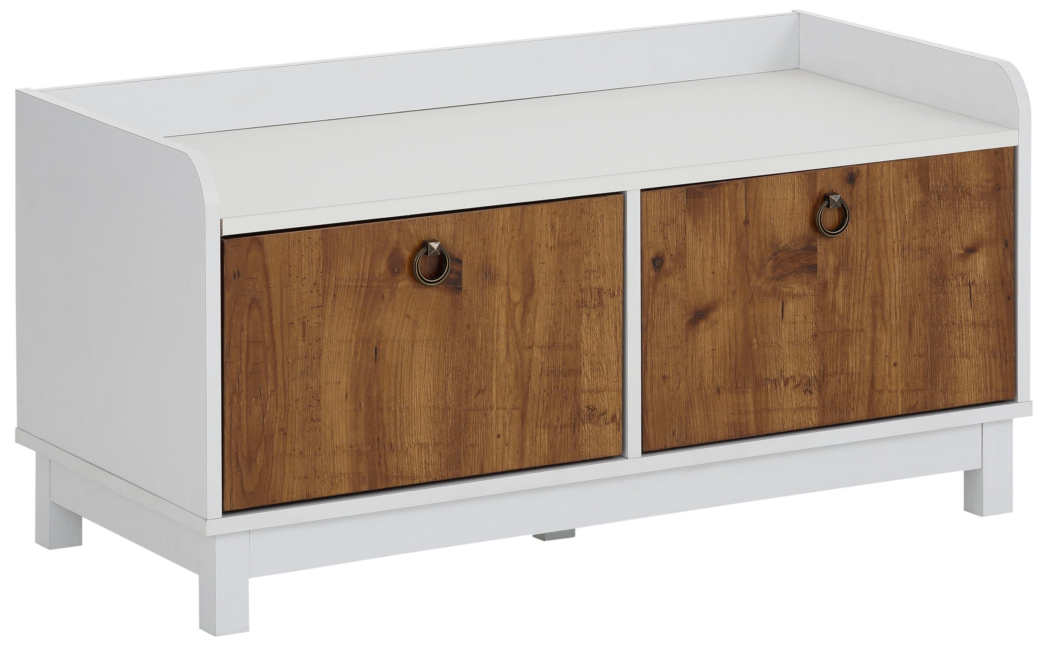 Home affaire Bank Goslar met mooie metalen handgrepen, van folie voorzien houtmateriaal, breedte 92 cm