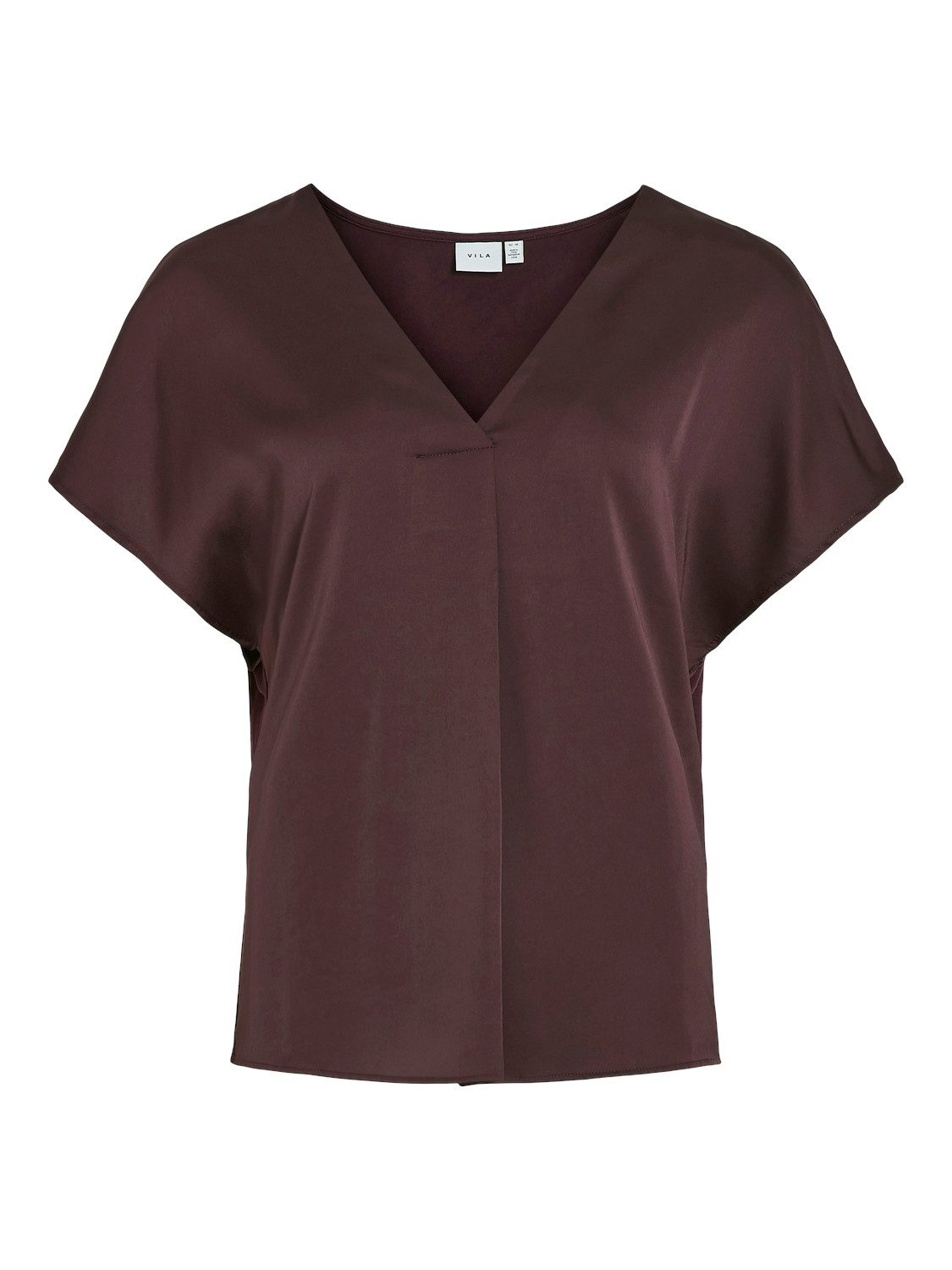 Vila Shirt met V-hals VIELLETTE V-NECK S/S SATIN TOP - NOOS