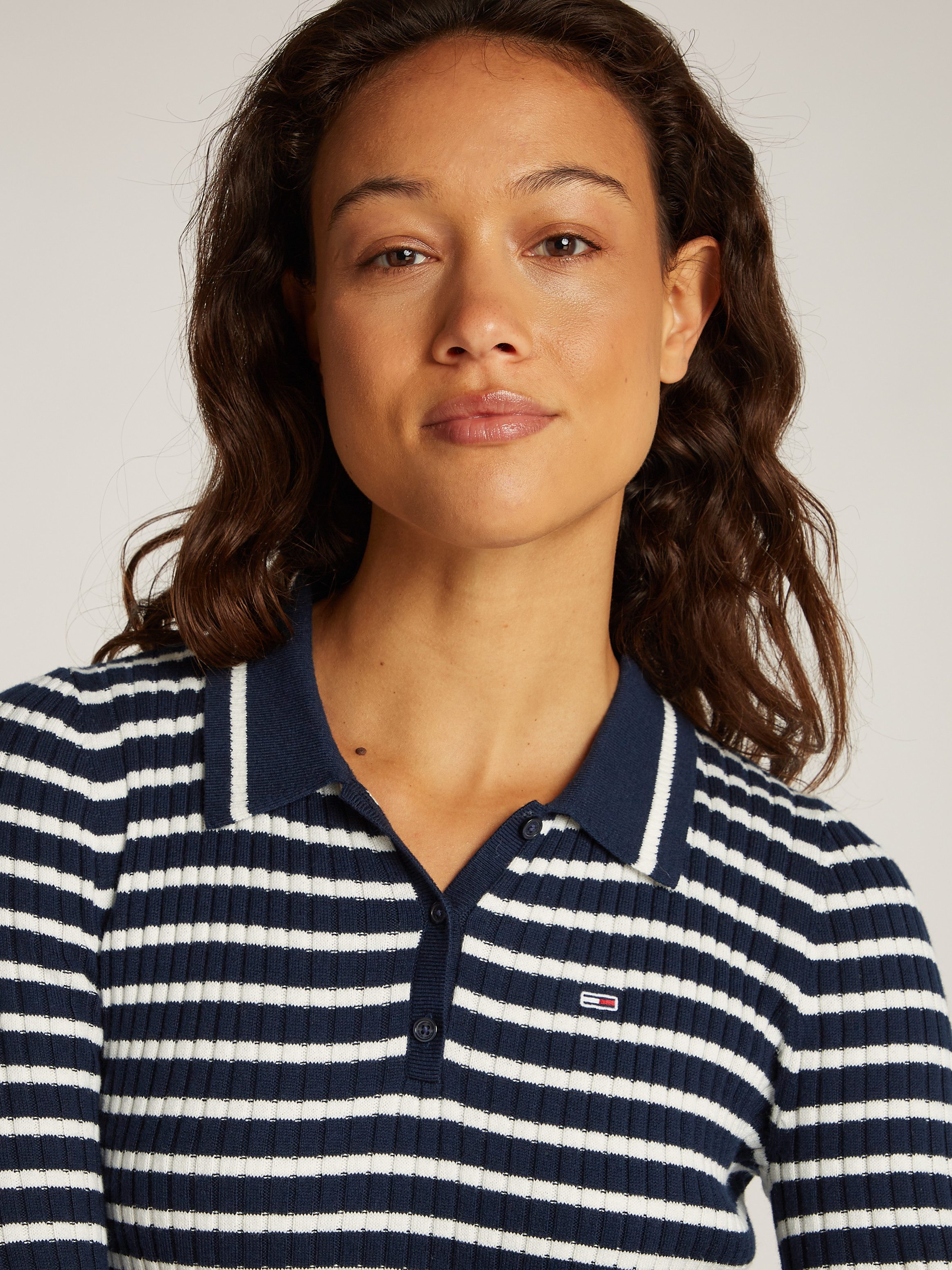 TOMMY JEANS Polojurk TJW LS POLO MIDI DRESS