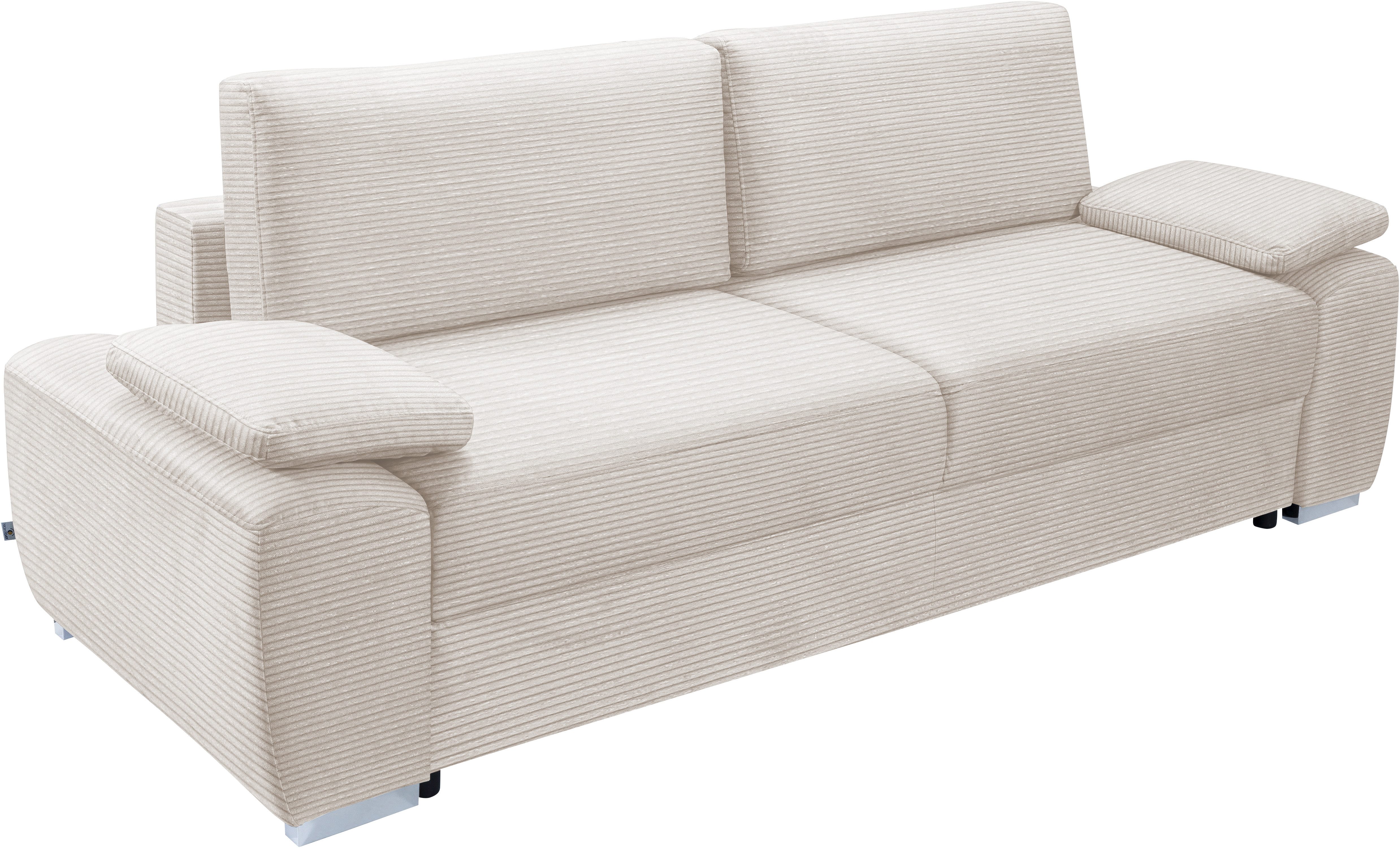 exxpo - sofa fashion 3-zitsbank SOLSBURY, comfortabel en gezellig, bank, slaapbank incl. pocketvering-bekleding, bedfunctie en opbergruimte, in cord