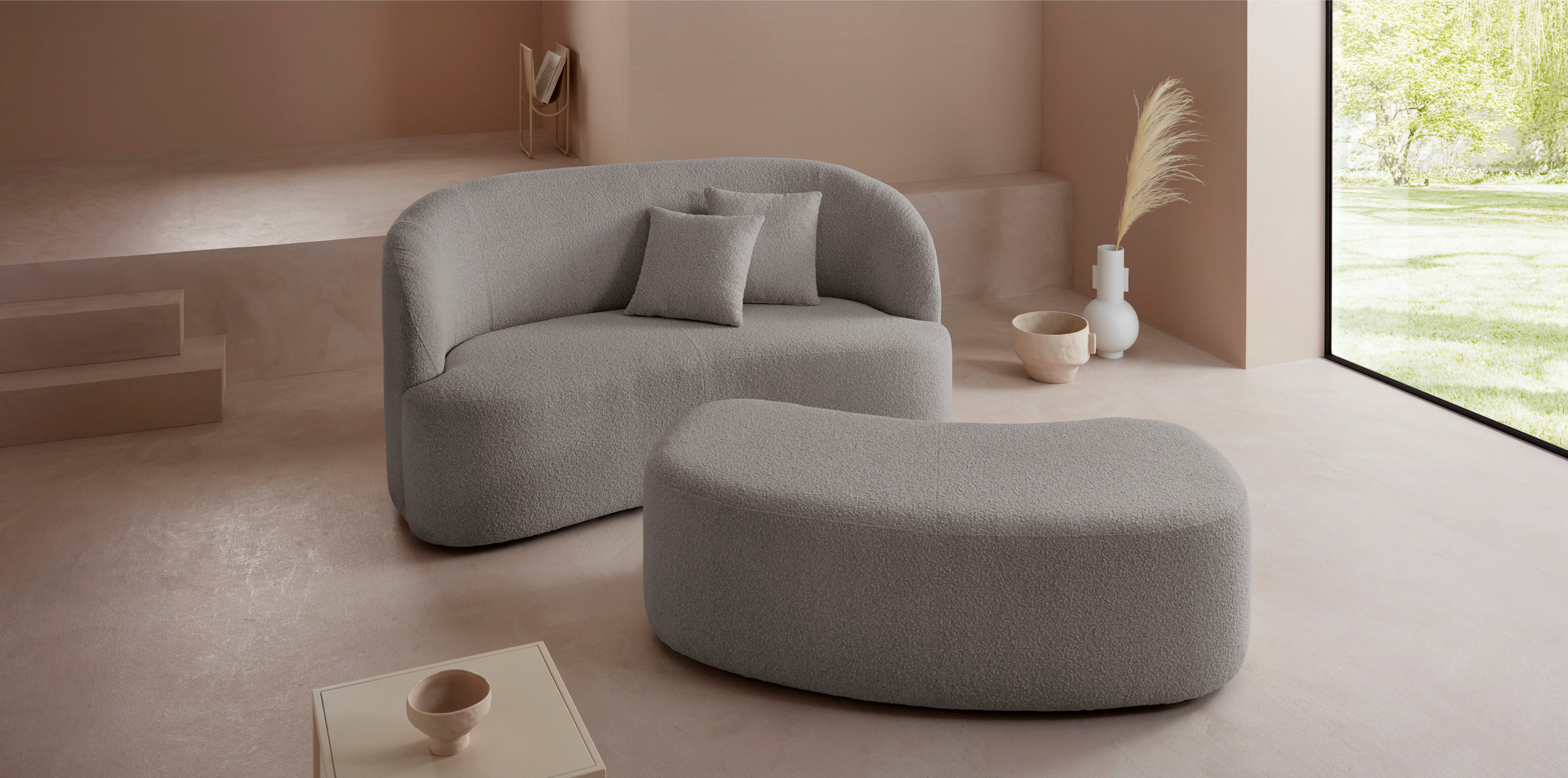 LeGer Home by Lena Gercke Hocker Dilara bij de serie 'dilara', afgeronde look, ook in overtrekstof bouclé