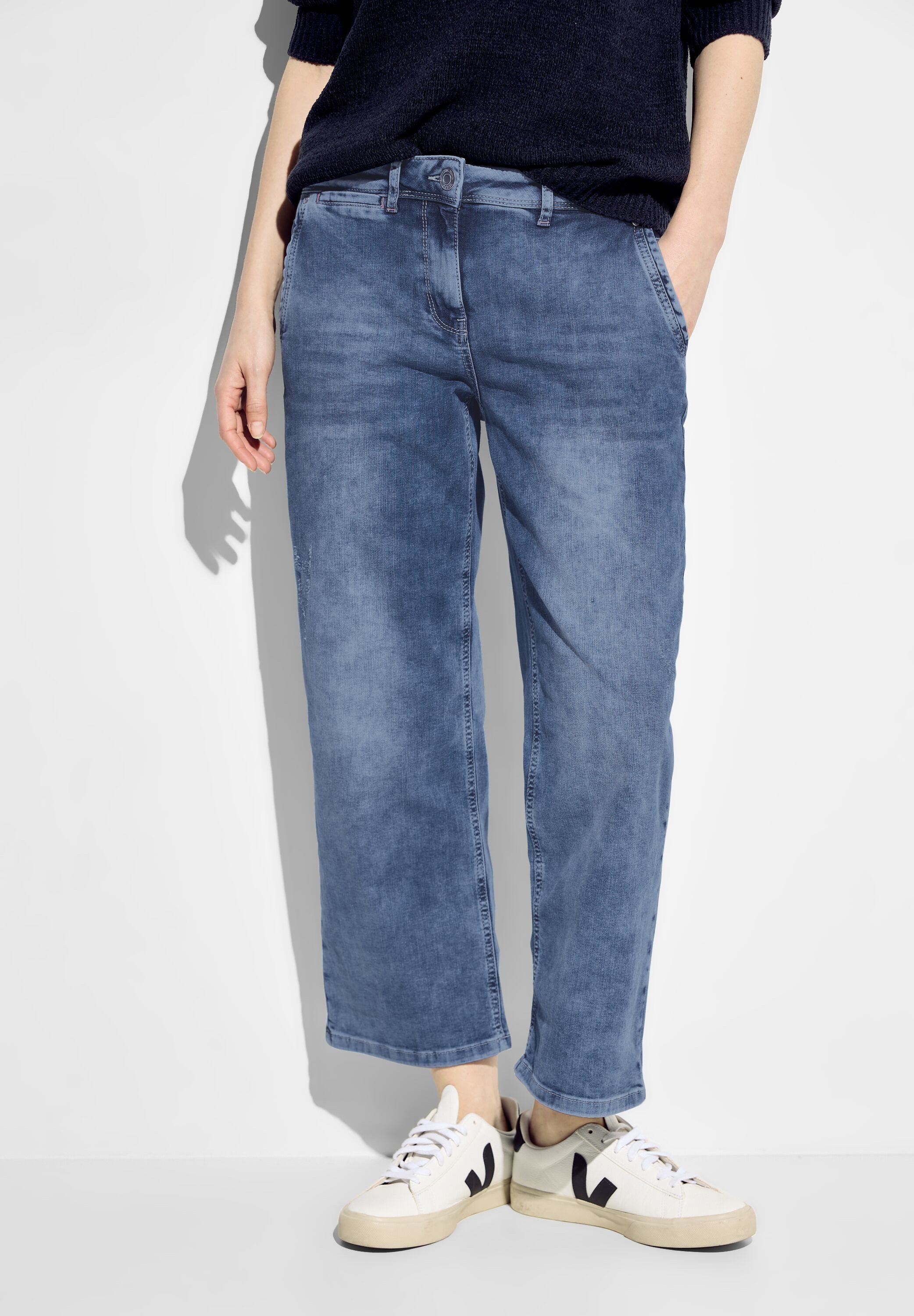 Cecil Loose fit jeans in blauwe wassing