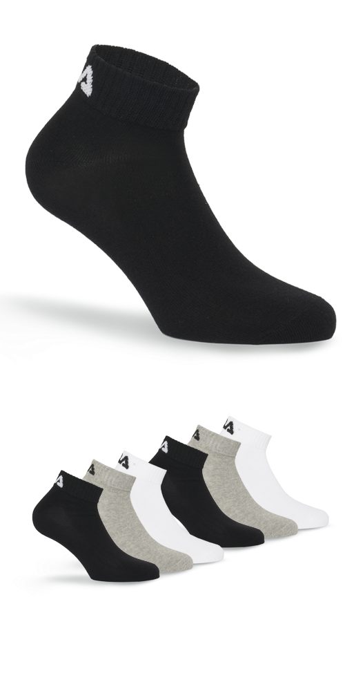 Fila Korte sokken Katoenmengsel, ribboorden, platte teennaad (6 paar, Set van 6)