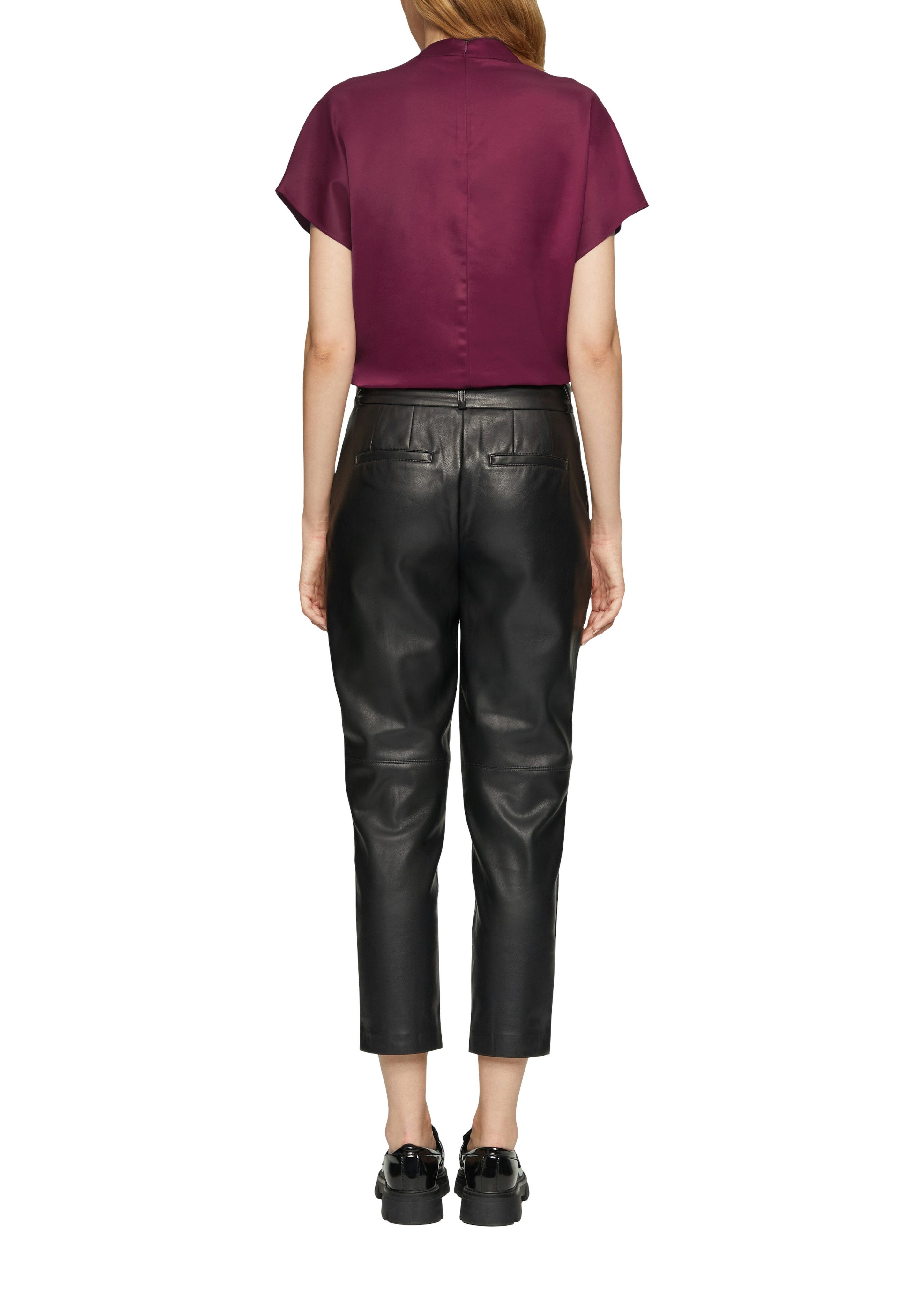 s.Oliver BLACK LABEL Satijnen blouse met korte mouwen