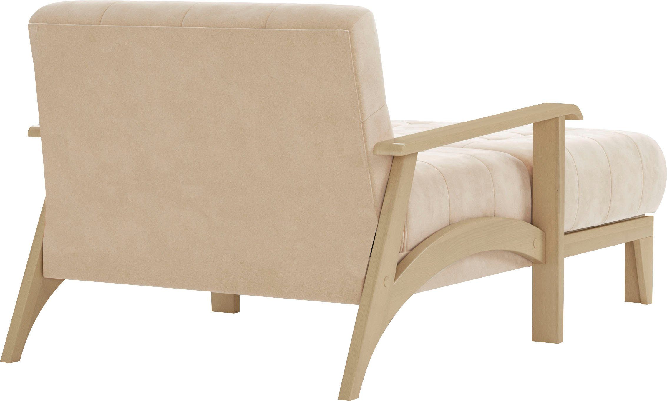 sit&more Récamier Billund Armleuningen van natuurlijk beukenhout, verschillende bekledingen en kleuren