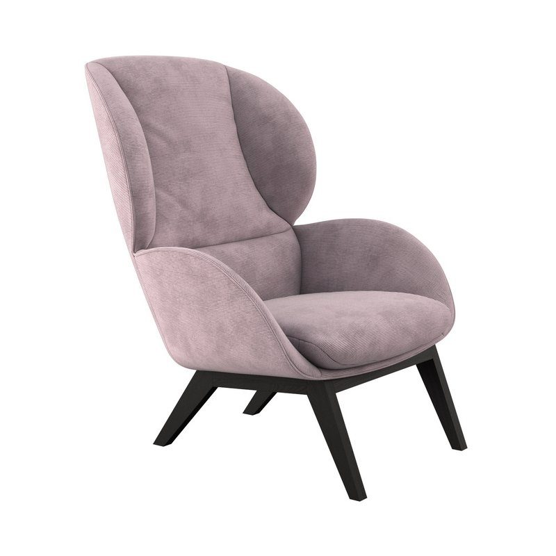 FLEXLUX Oorfauteuil Adria designstoel, loungestoel, Stijl & comfort, organische vorm, zwarte houten voet