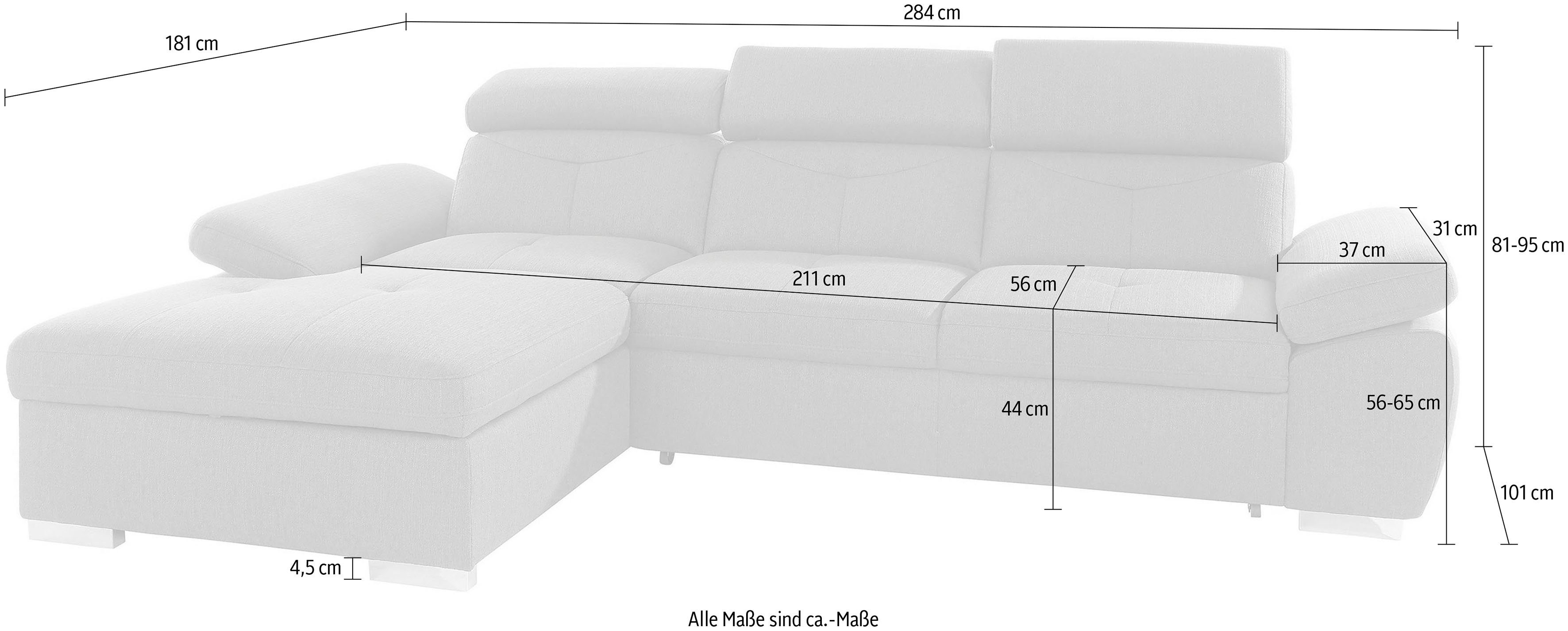 exxpo - sofa fashion Hoekbank Spring, super comfortabel, met armleuning- en hoofdeindefunctie, OTTOs Choice