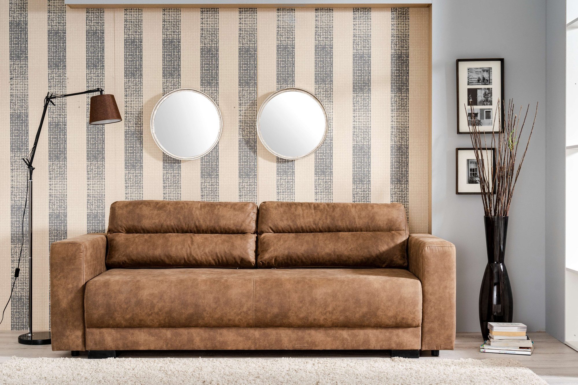 INOSIGN Slaapbank Witla, 237 cm(Ligoppervlak 150/196 cm), met bedlade incl. losse sier- en rugkussens en met pocketvering-bekleding