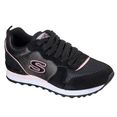 skechers sneakers nylon quarter lace up jogger modieuze contrast-look zwart