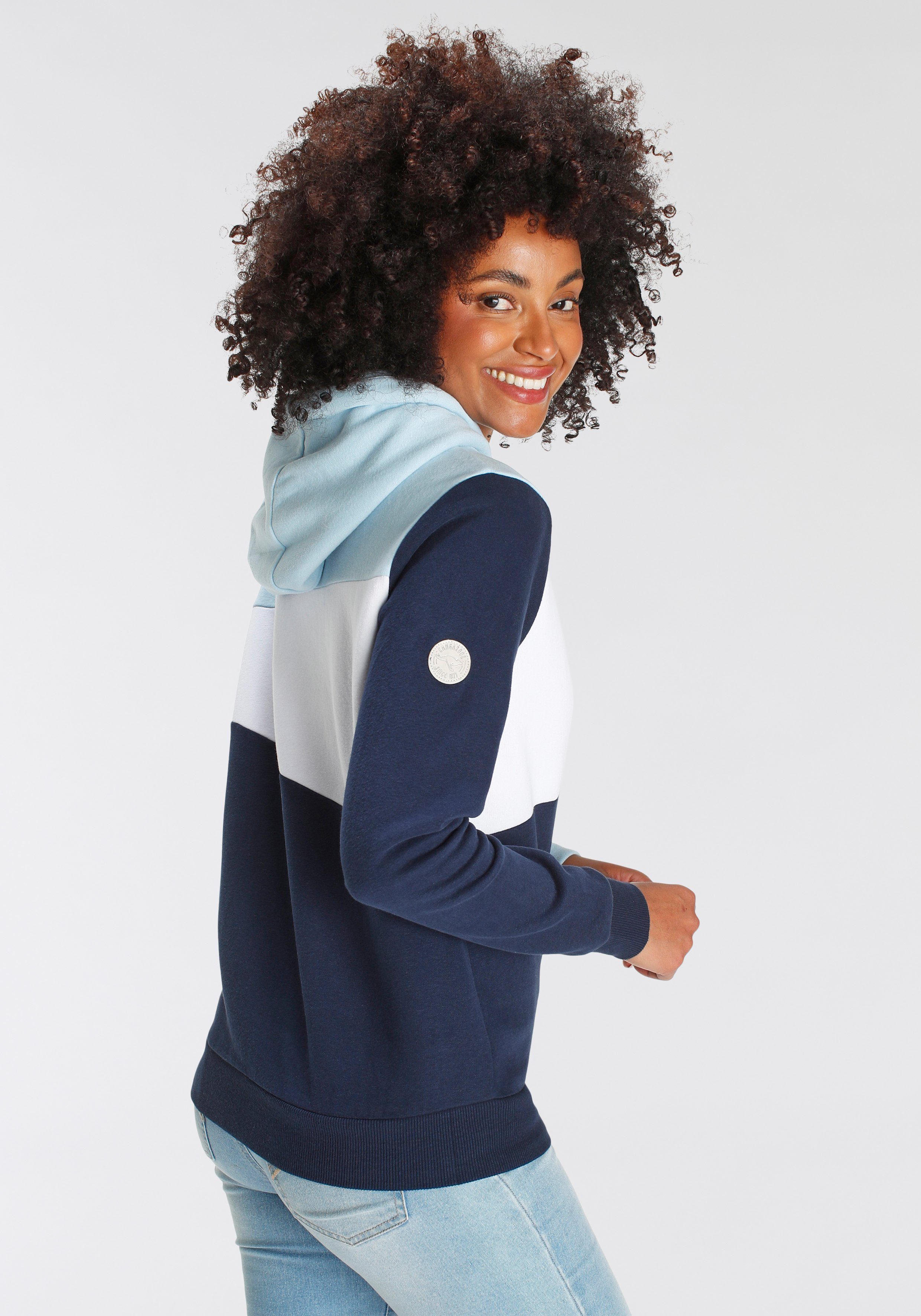 KangaROOS Hoodie Lange mouwen, losse pasvorm, colourblocking-look